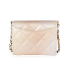 Chanel Gold Metallic Ombré Quilted Goatskin Classic Mini Clutch with Chain