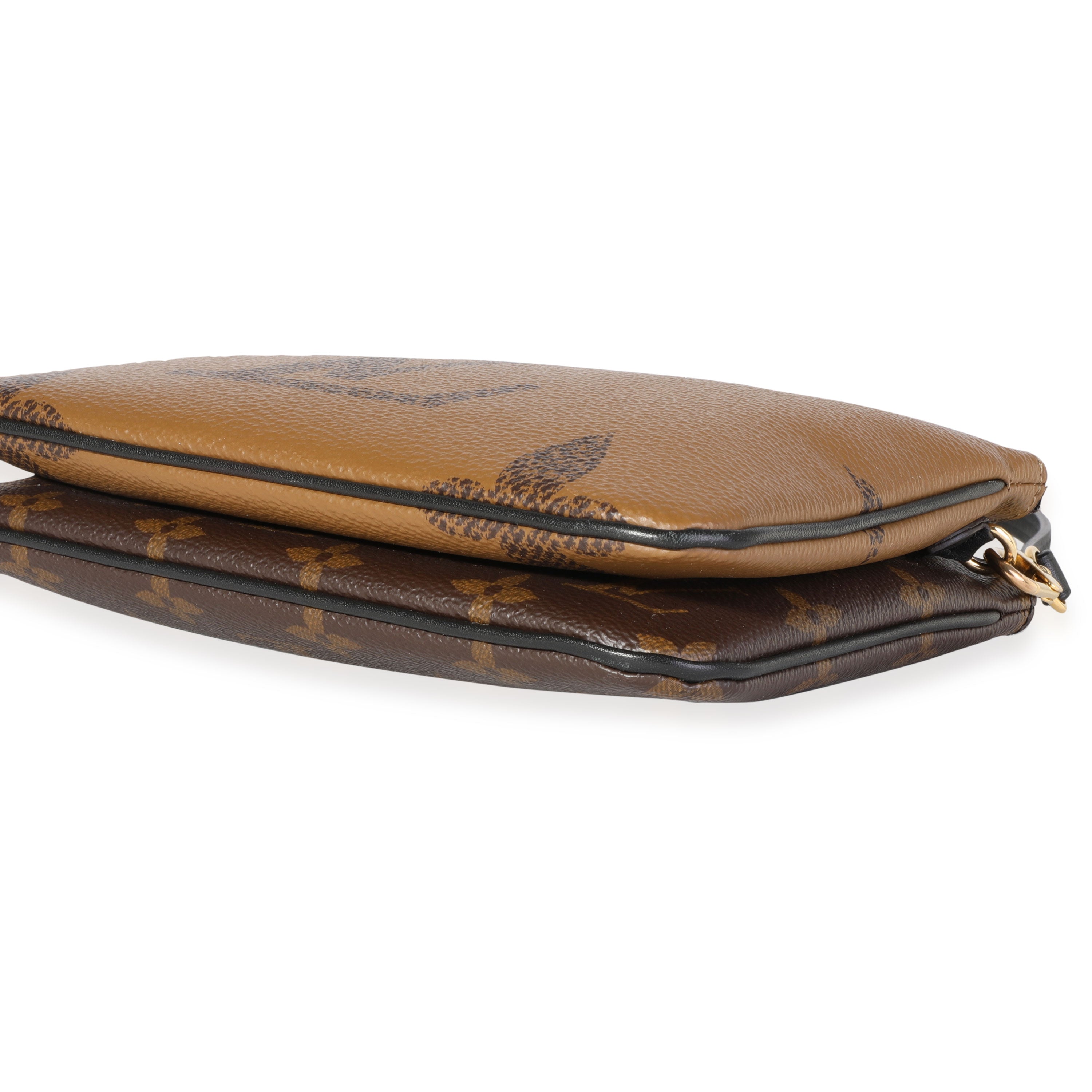 Louis Vuitton Louis Vuitton Monogram & Monogram Giant Reverse Canvas Double Zip Pochette