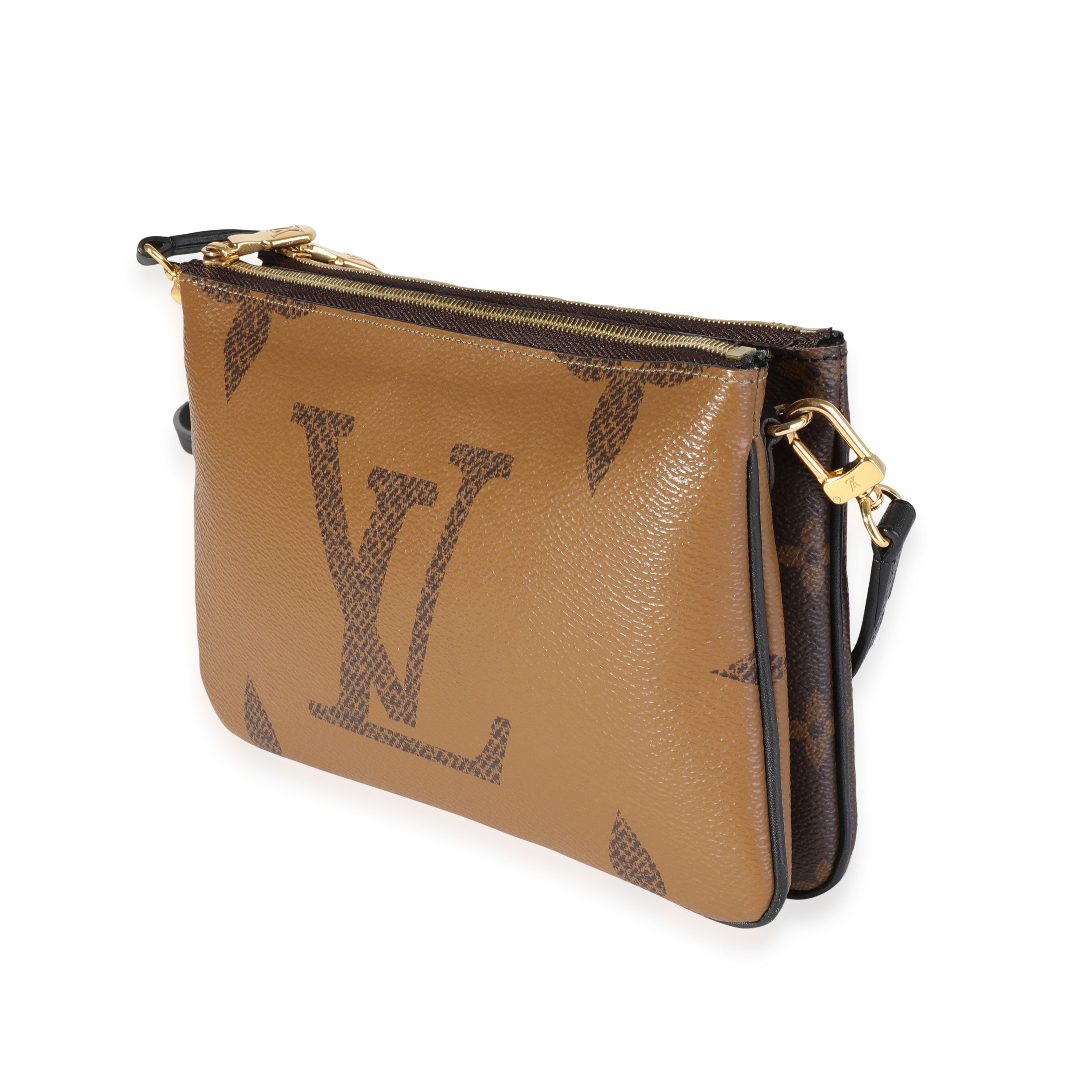 Louis Vuitton Louis Vuitton Monogram & Monogram Giant Reverse Canvas Double Zip Pochette