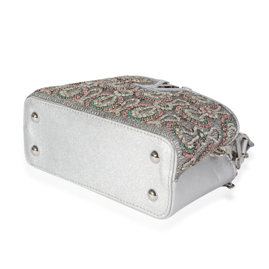 Louis Vuitton Louis Vuitton Silver Metallic Broderies Capucines Mini