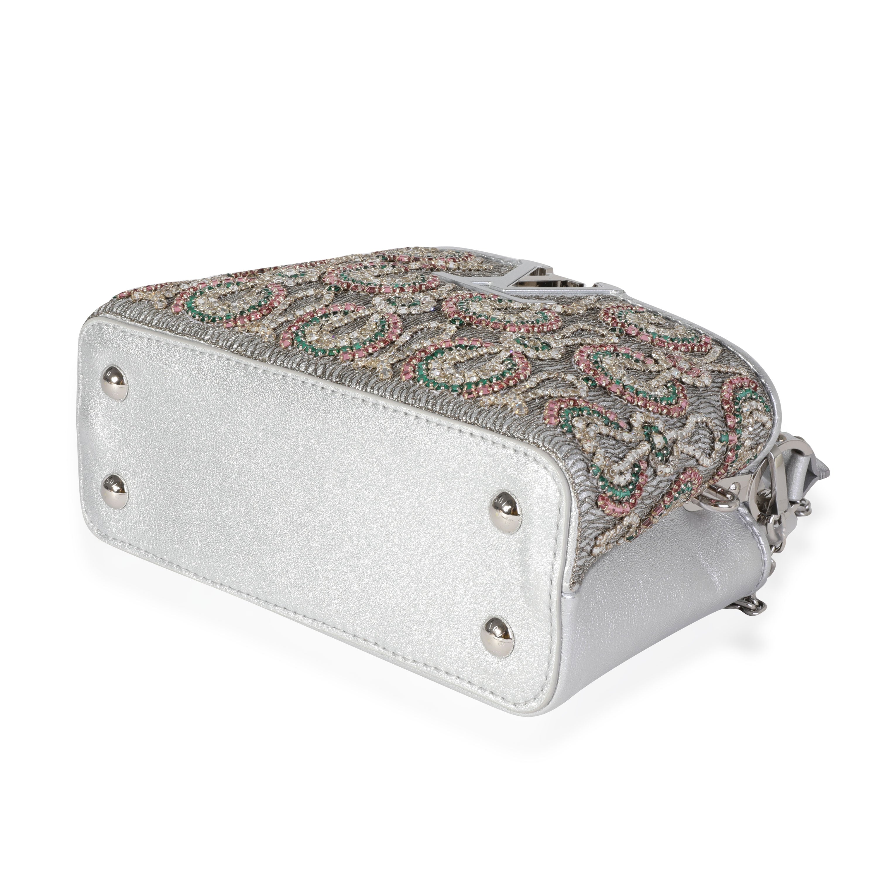 Louis Vuitton Louis Vuitton Silver Metallic Broderies Capucines Mini