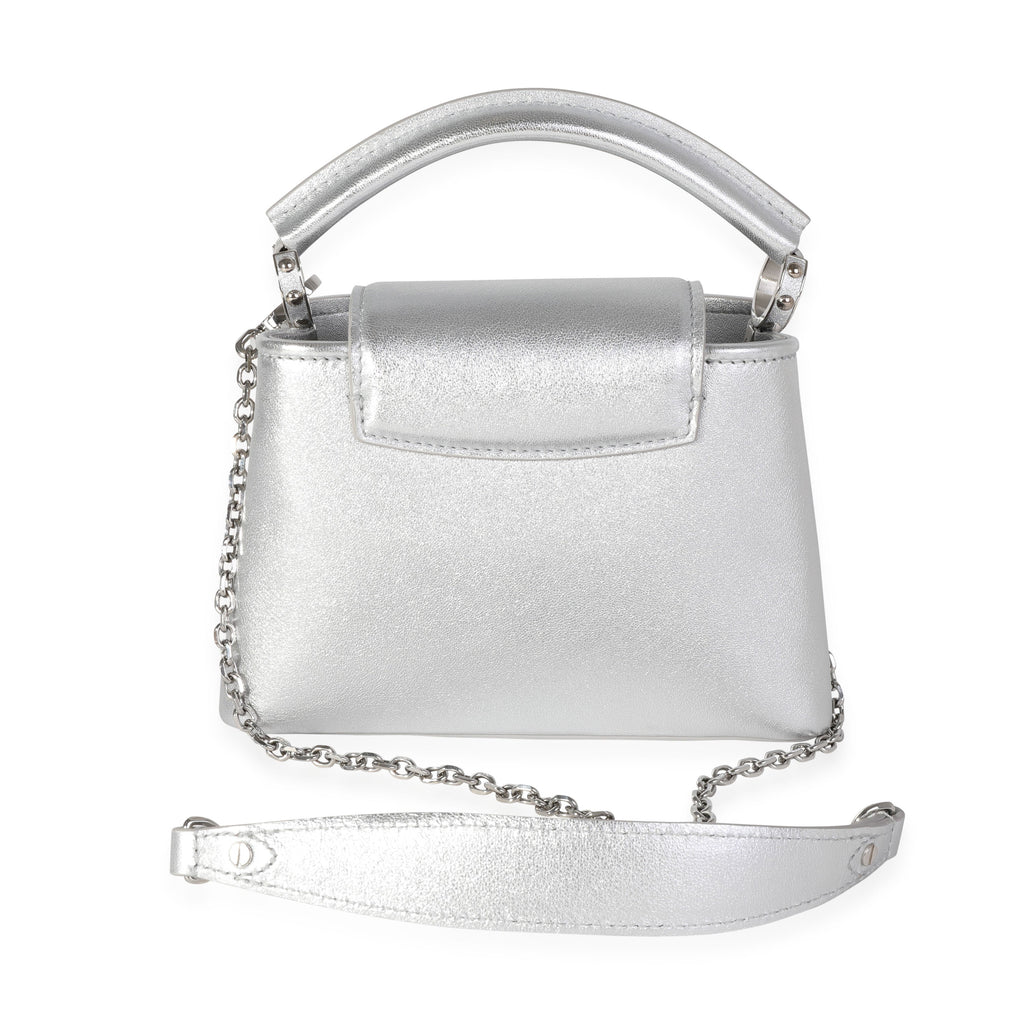 Louis Vuitton Louis Vuitton Silver Metallic Broderies Capucines Mini