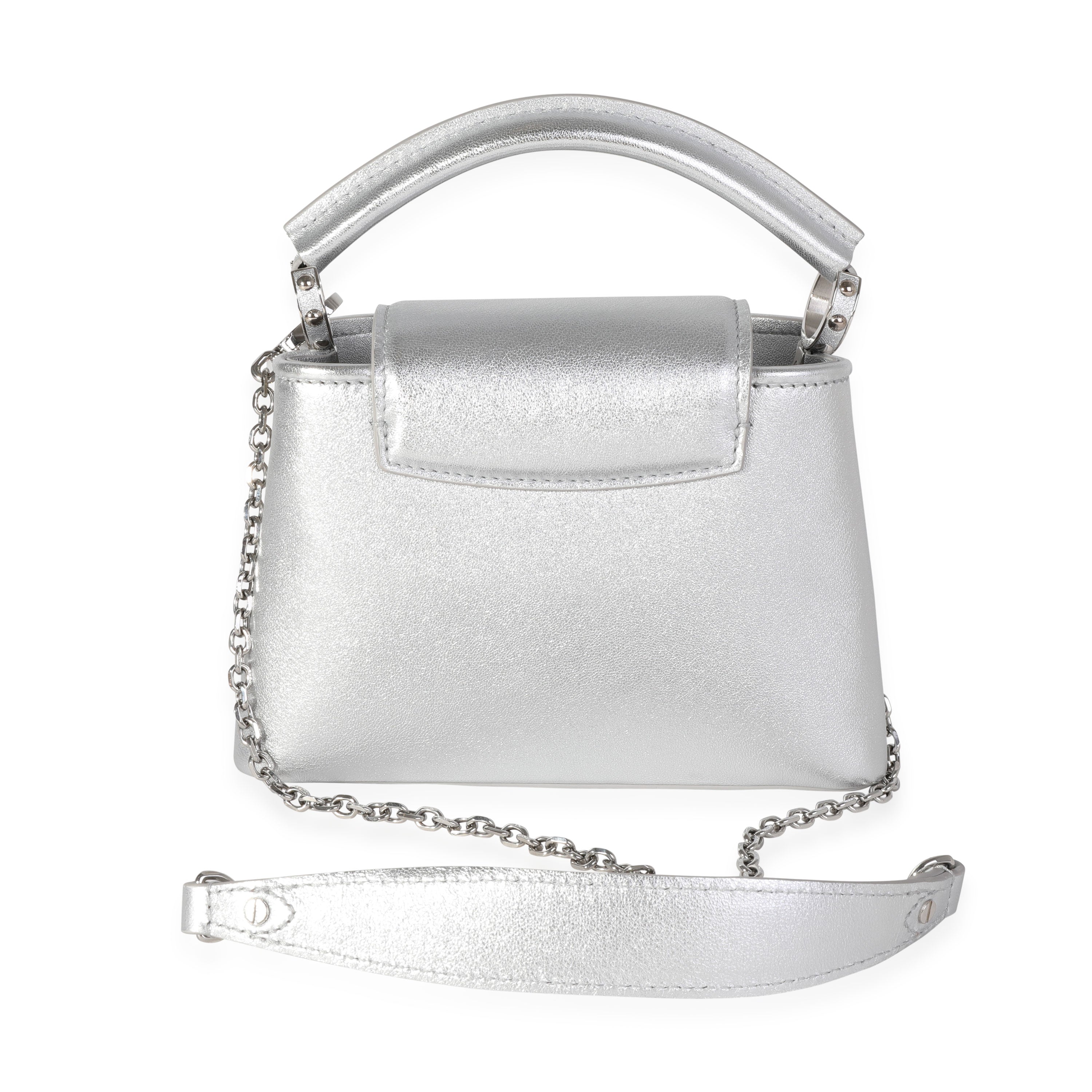 Louis Vuitton Louis Vuitton Silver Metallic Broderies Capucines Mini