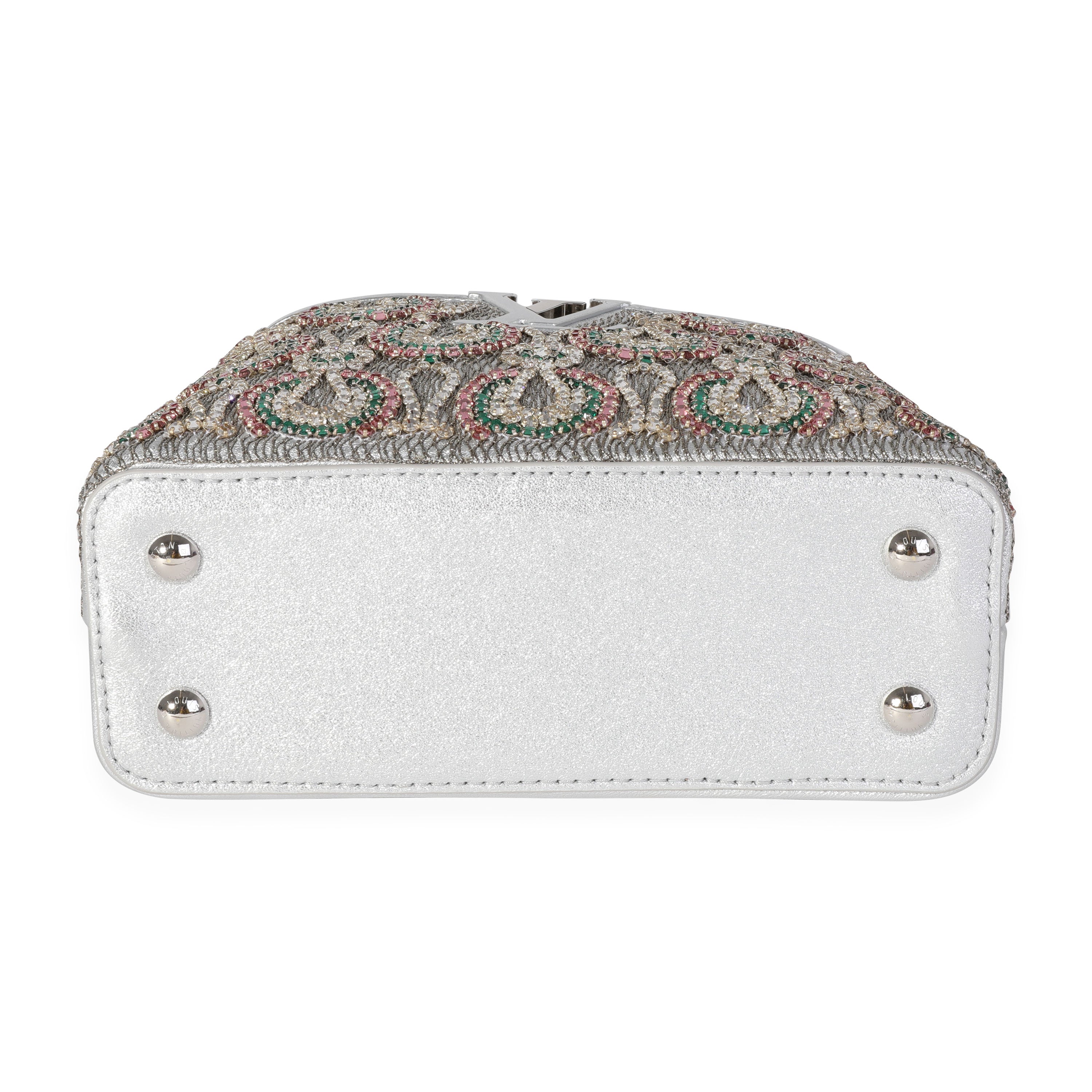 Louis Vuitton Louis Vuitton Silver Metallic Broderies Capucines Mini