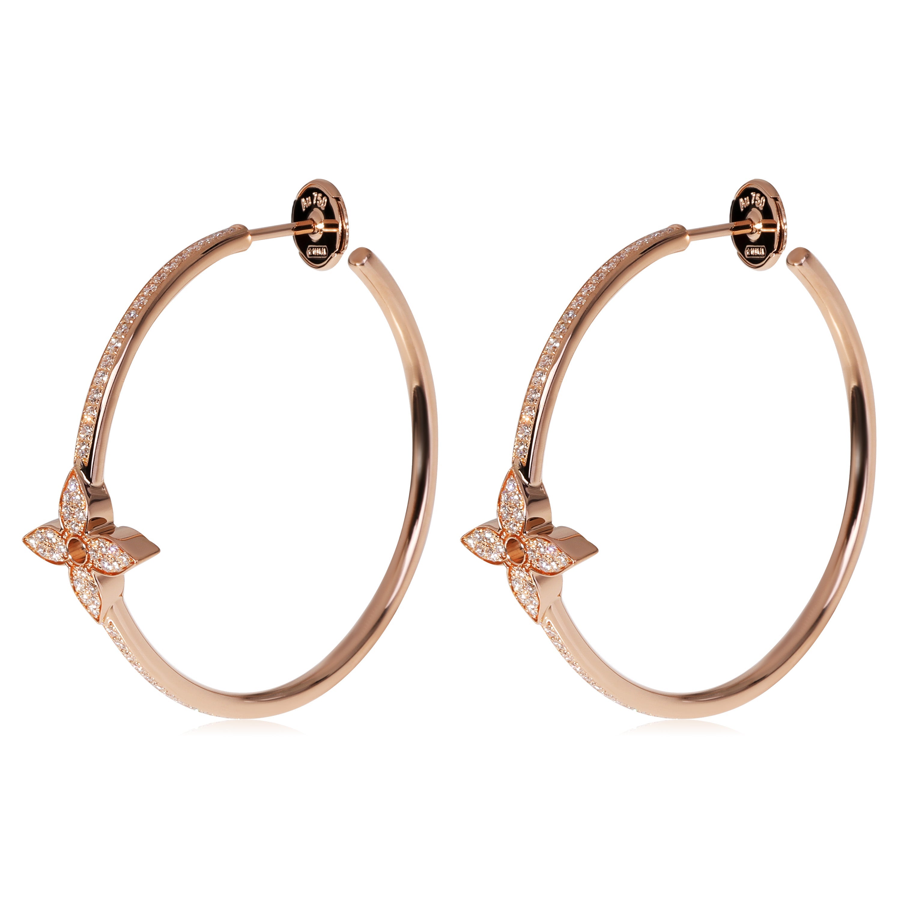 Louis Vuitton Idylle Blossom Hoop Earrings in 18k Rose Gold 0.61 CTW