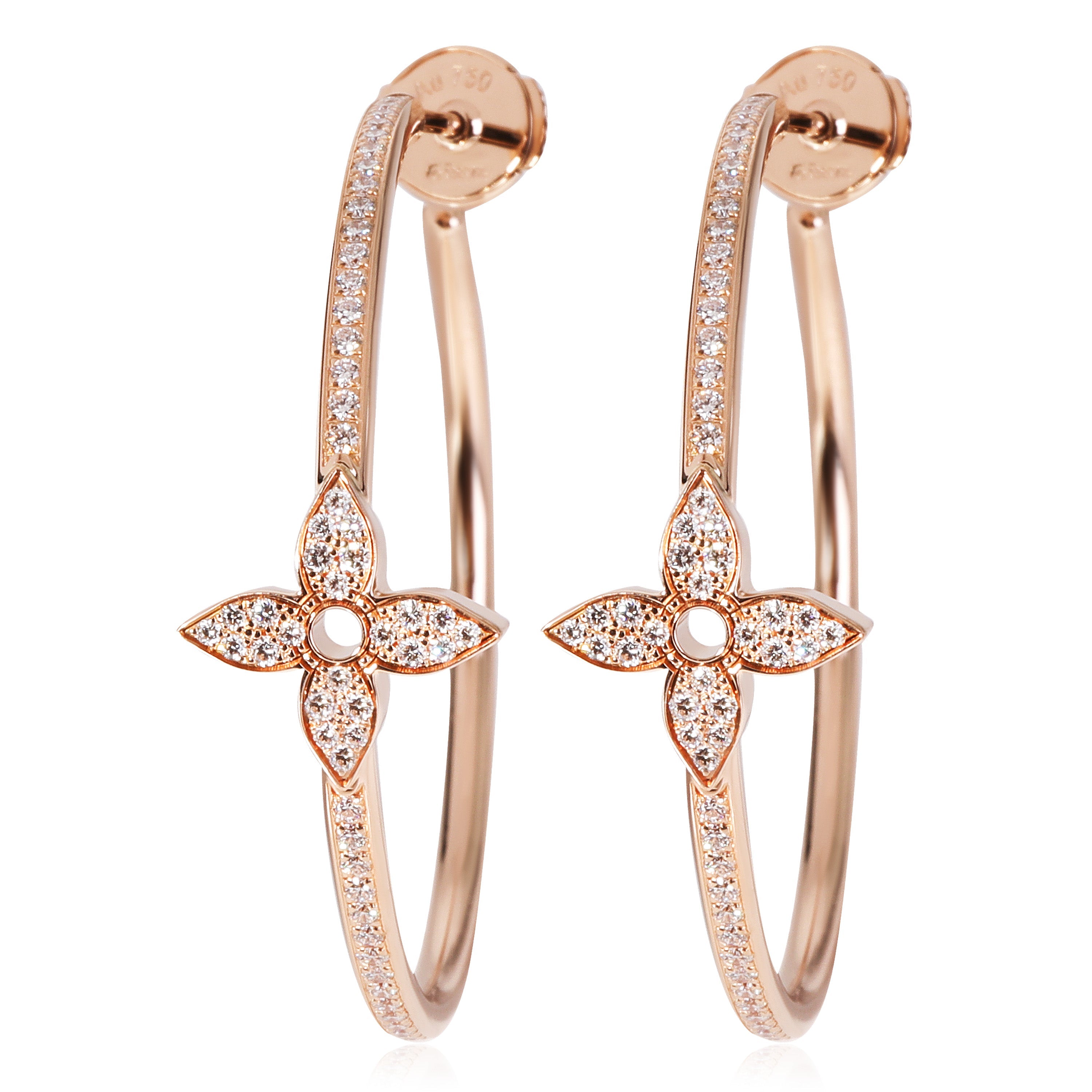 Louis Vuitton Idylle Blossom Hoop Earrings in 18k Rose Gold 0.61 CTW