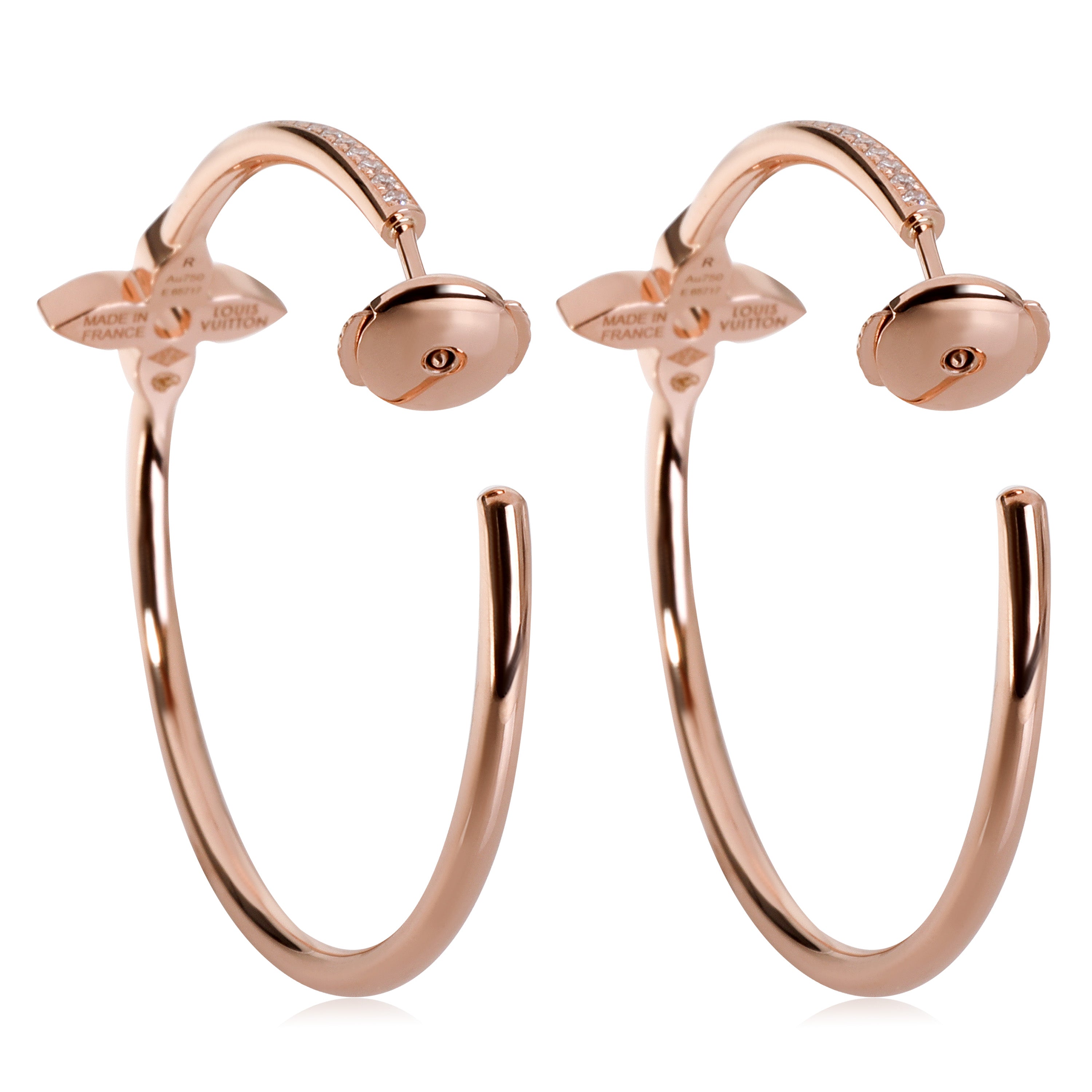 Louis Vuitton Idylle Blossom Hoop Earrings in 18k Rose Gold 0.61 CTW