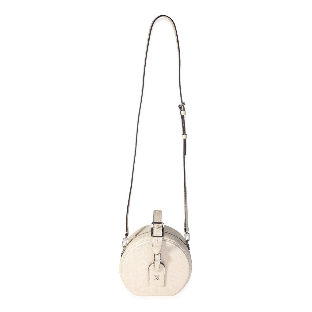 Louis Vuitton Metallic Gold Python Petite Boite Chapeau Bag