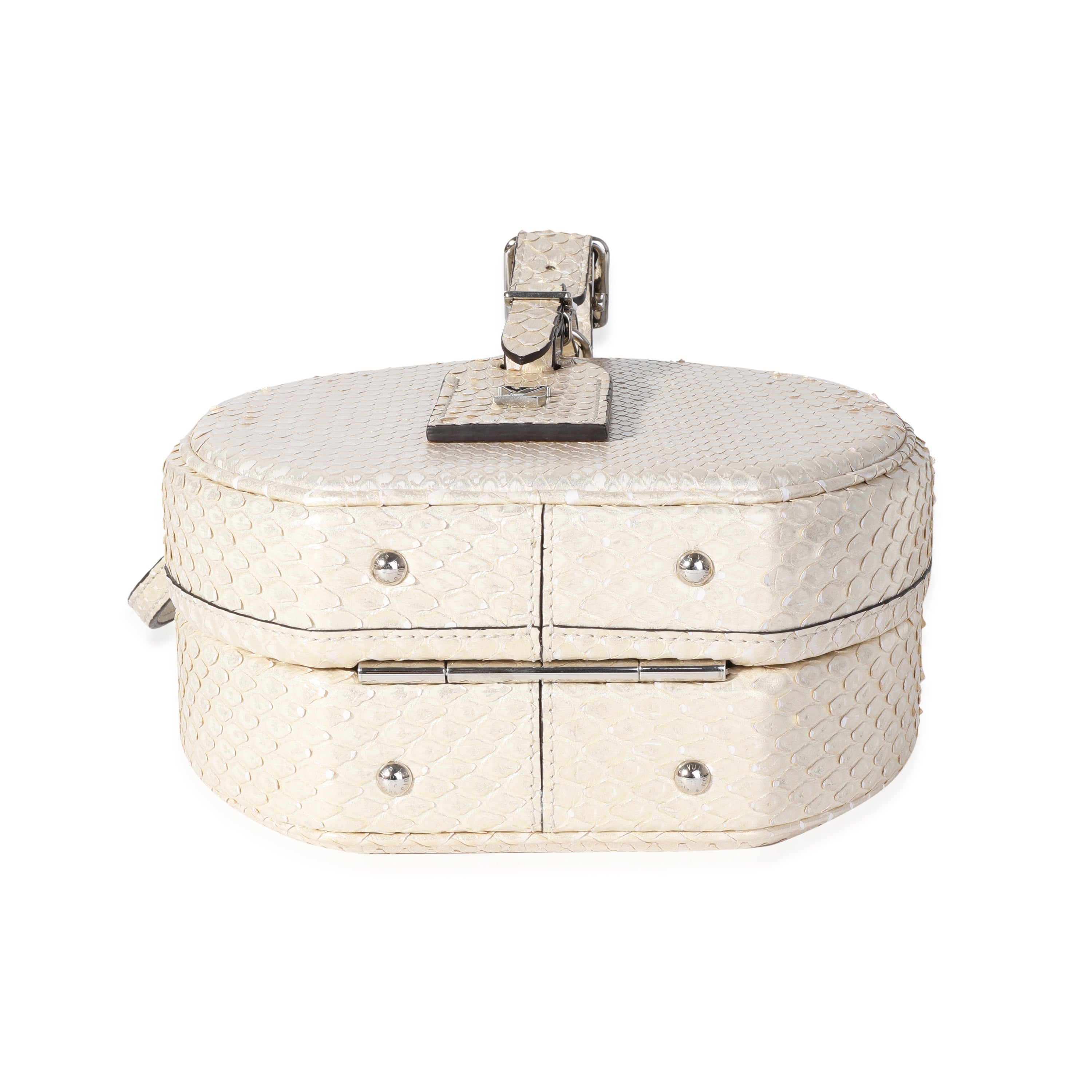 Louis Vuitton Metallic Gold Python Petite Boite Chapeau Bag
