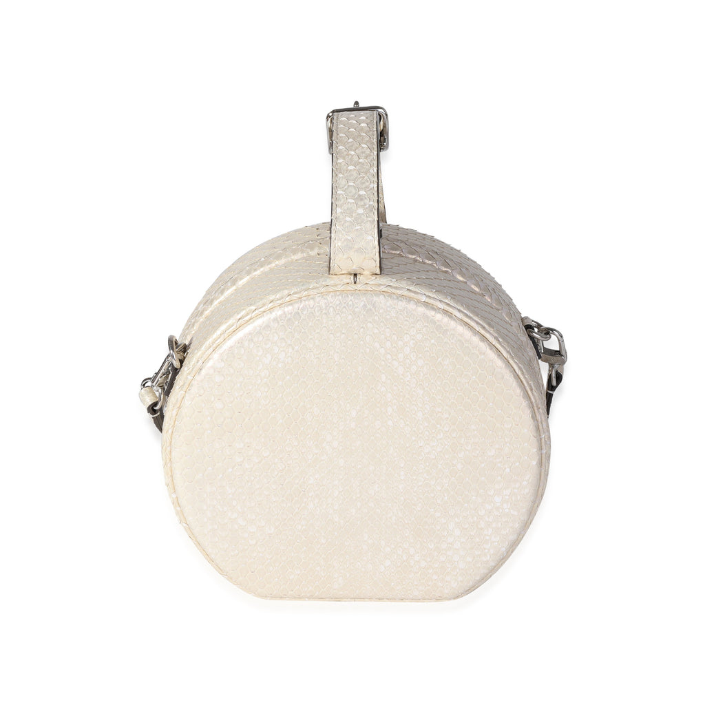 Louis Vuitton Metallic Gold Python Petite Boite Chapeau Bag