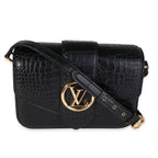 Louis Vuitton Black Matte Alligator Pont 9 Bag