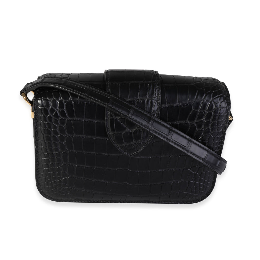 Louis Vuitton Black Matte Alligator Pont 9 Bag