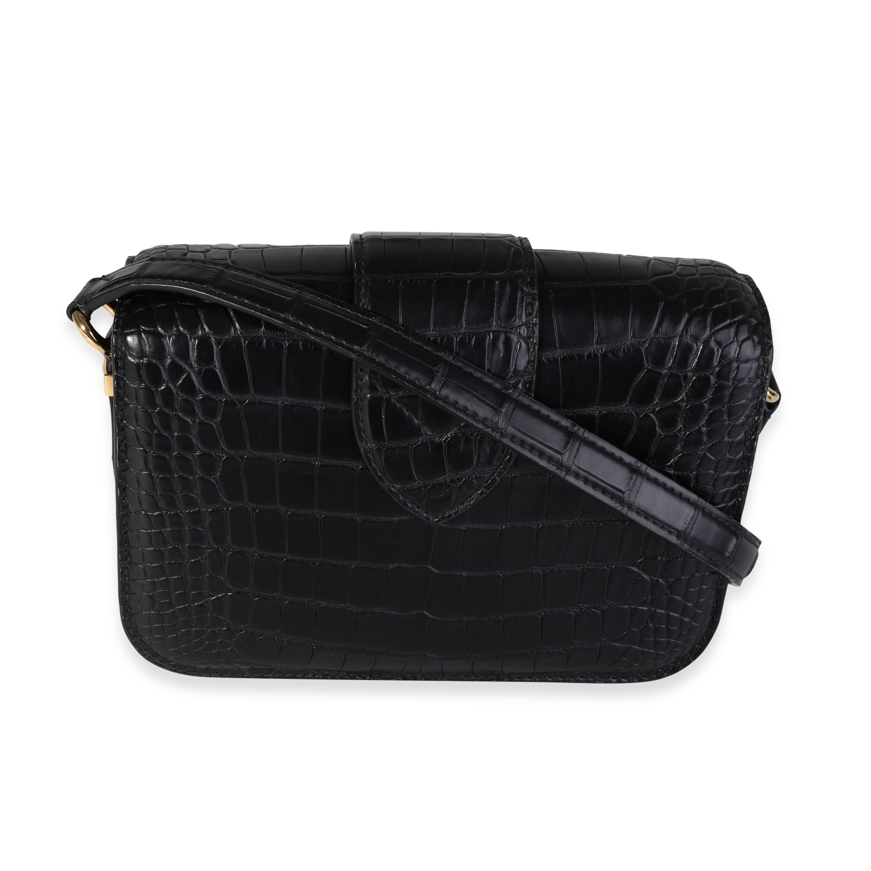 Louis Vuitton Black Matte Alligator Pont 9 Bag