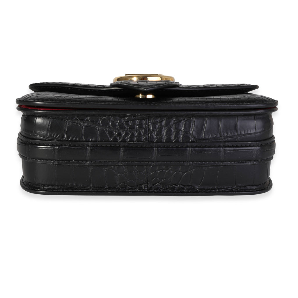 Louis Vuitton Black Matte Alligator Pont 9 Bag
