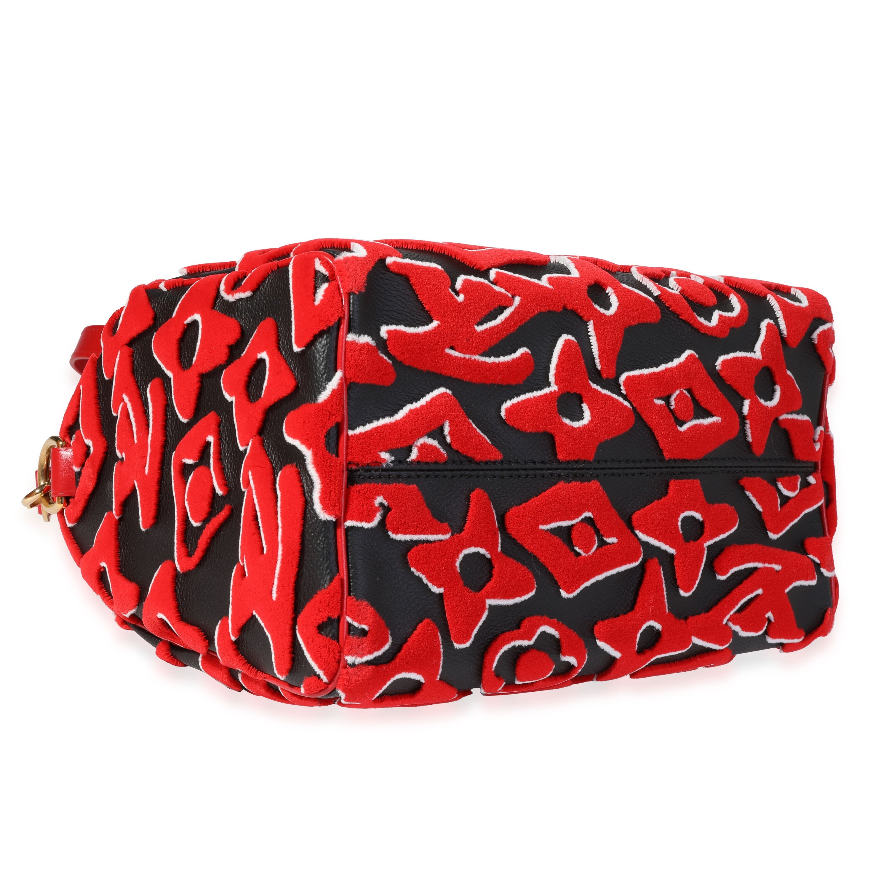 Louis Vuitton Louis Vuitton x Urs Fischer Limited Black & Red Tufted Monogram Canvas Speedy 25