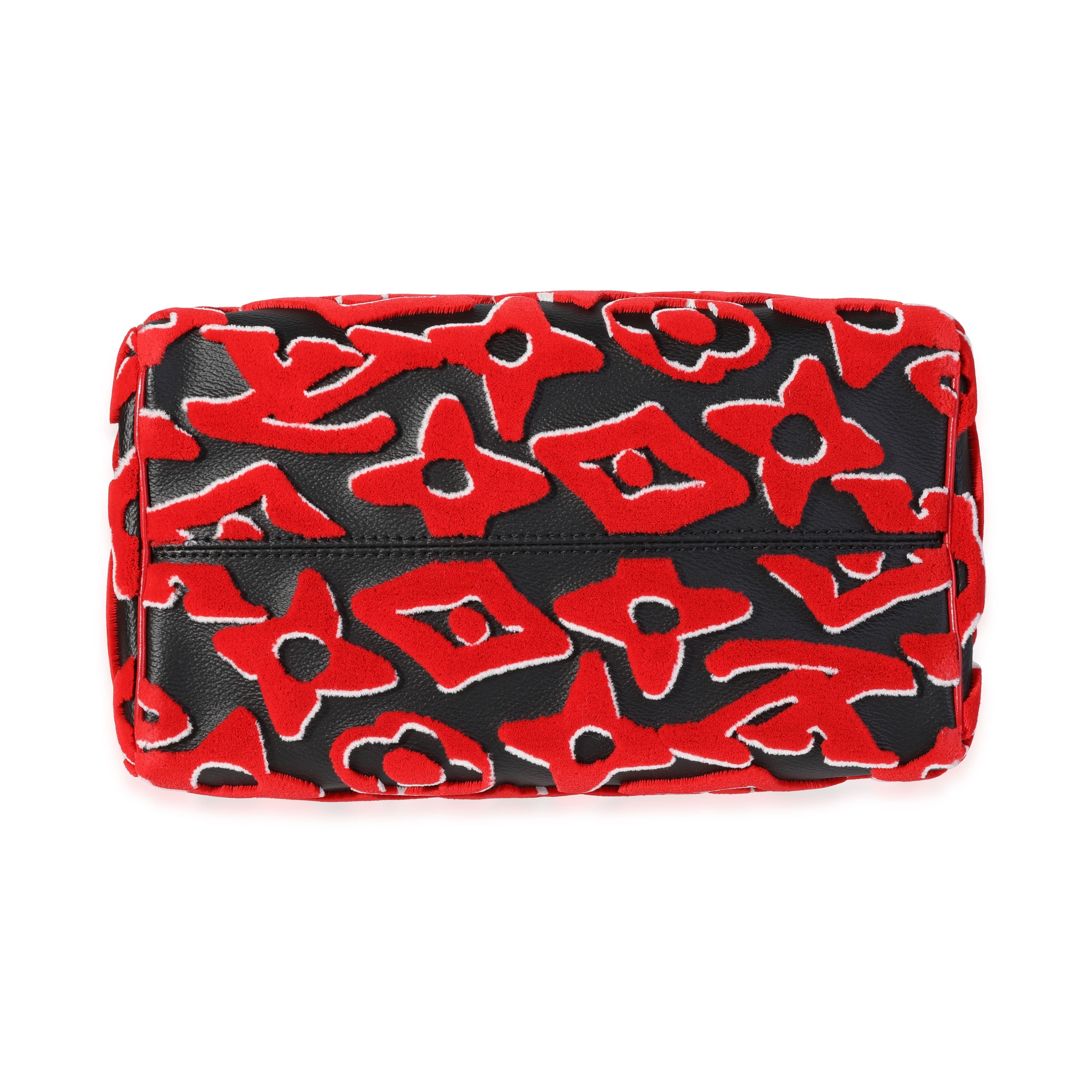 Louis Vuitton Louis Vuitton x Urs Fischer Limited Black & Red Tufted Monogram Canvas Speedy 25