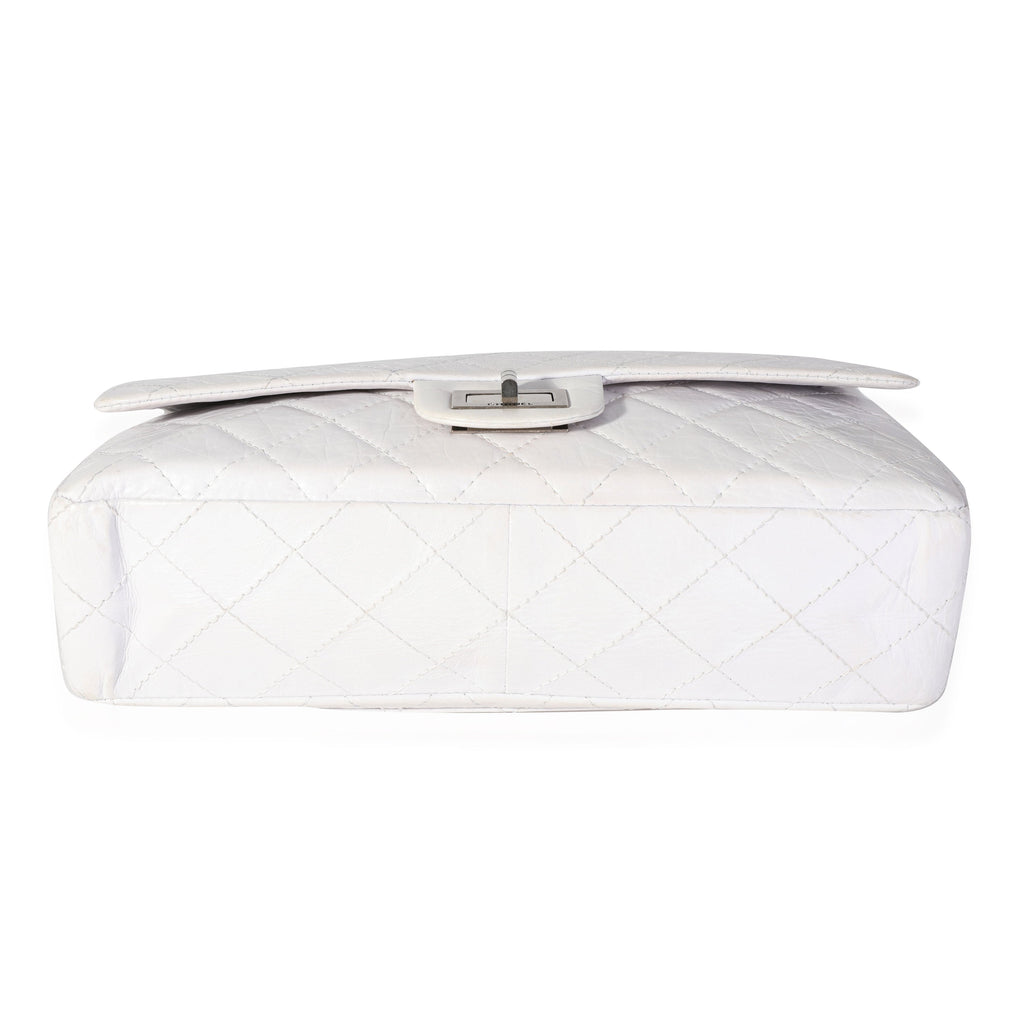 Chanel White Aged Calfskin Quilted 2.55 Reissue 227 Flap