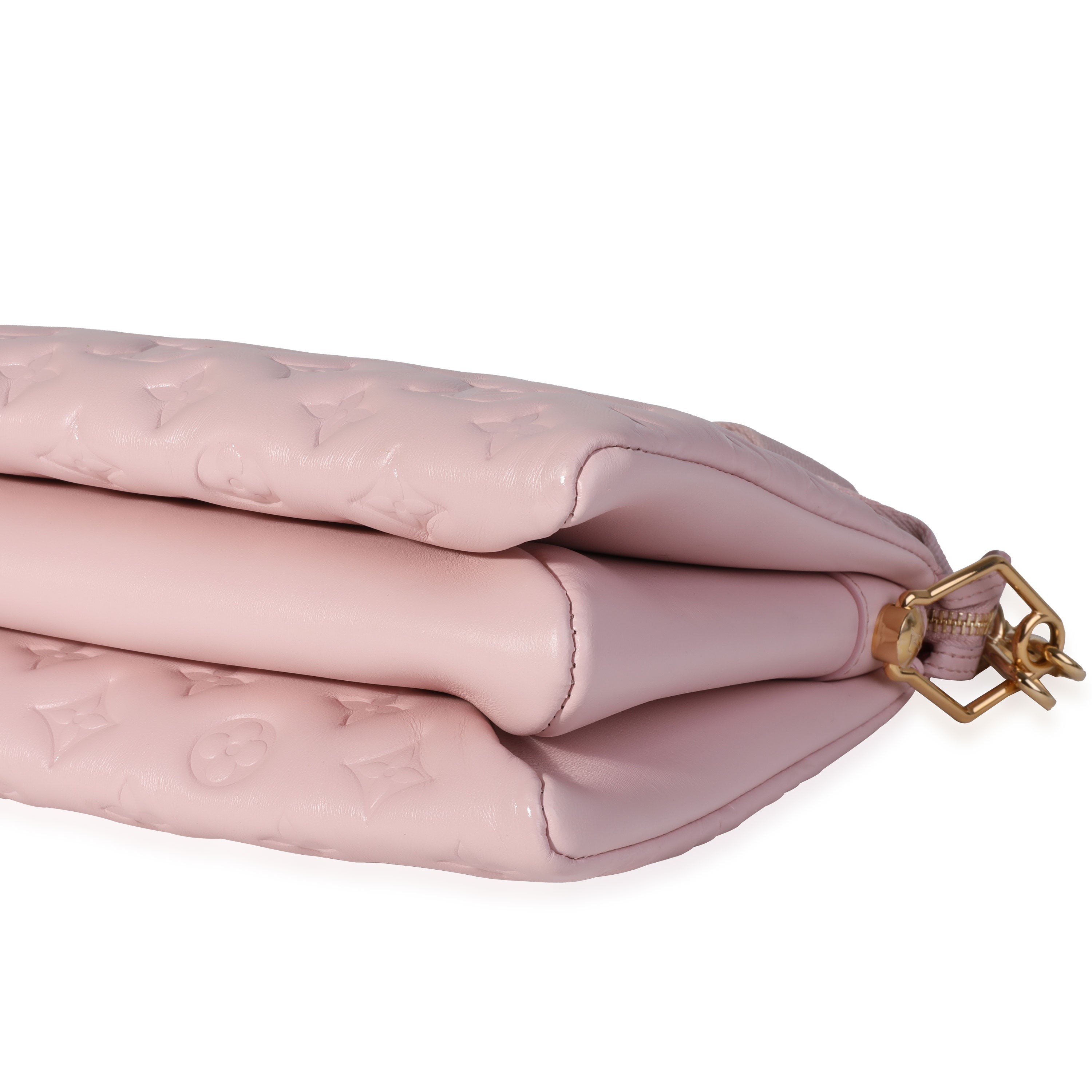 Louis Vuitton Louis Vuitton Rose Pink Monogram Embossed Lambskin Coussin PM