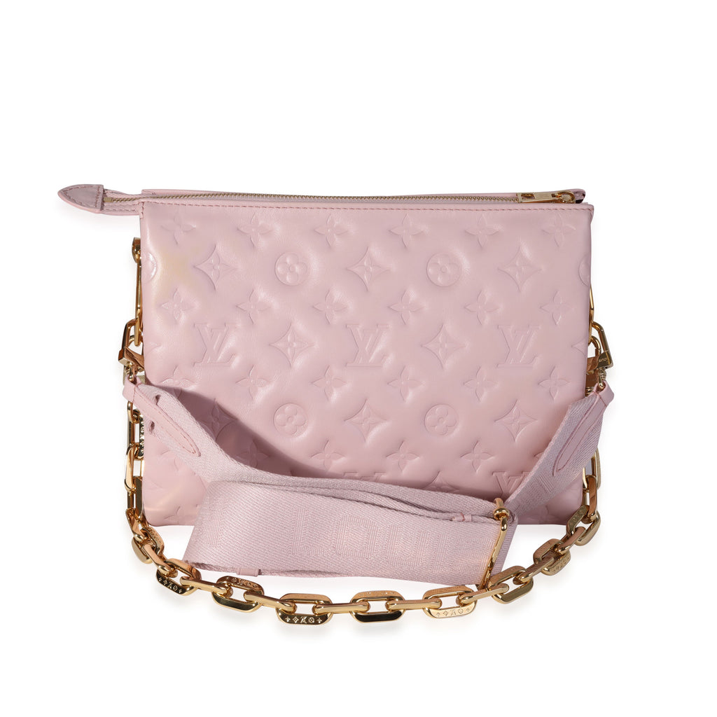 Louis Vuitton Louis Vuitton Rose Pink Monogram Embossed Lambskin Coussin PM