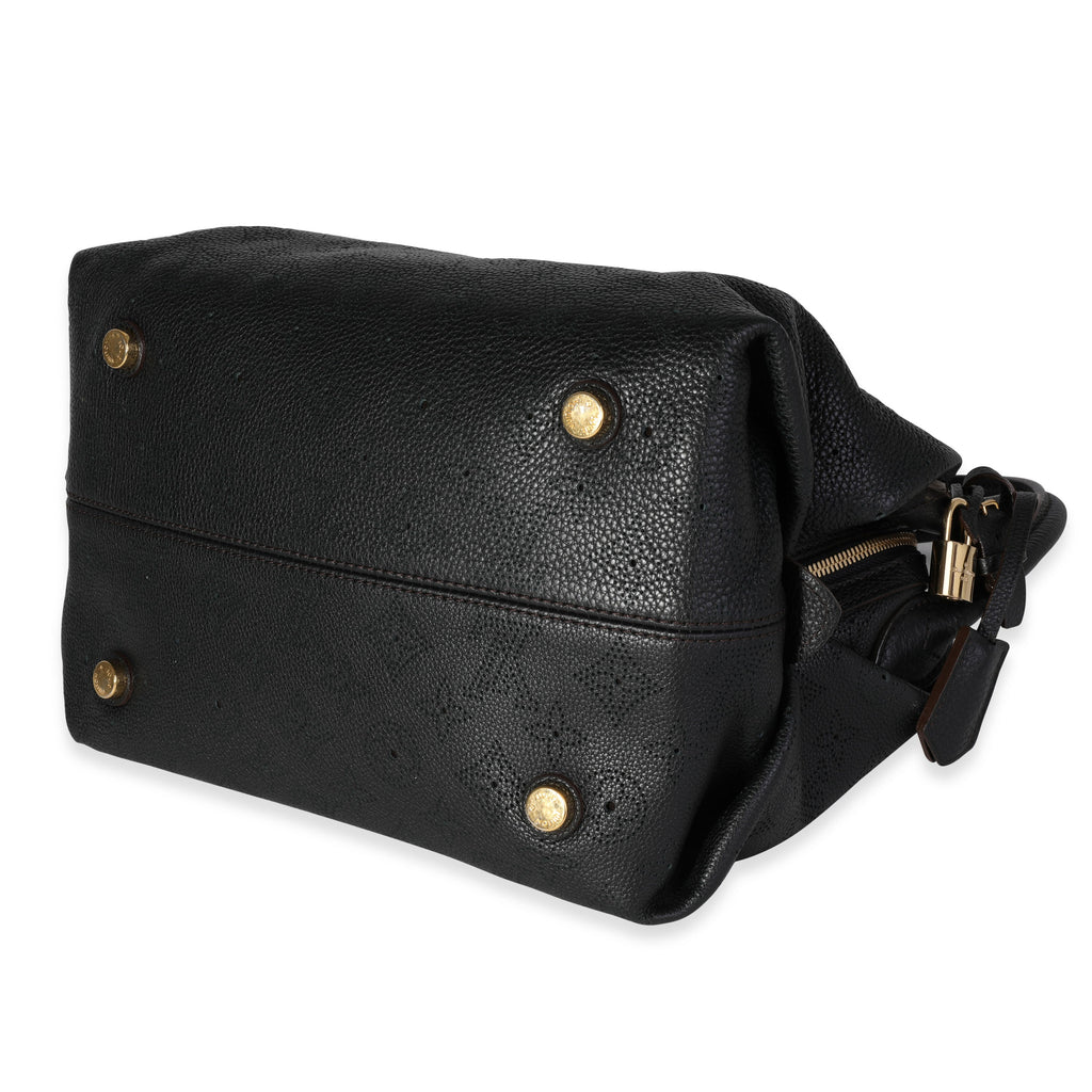 Louis Vuitton Louis Vuitton Black Mahina Leather Galatea PM