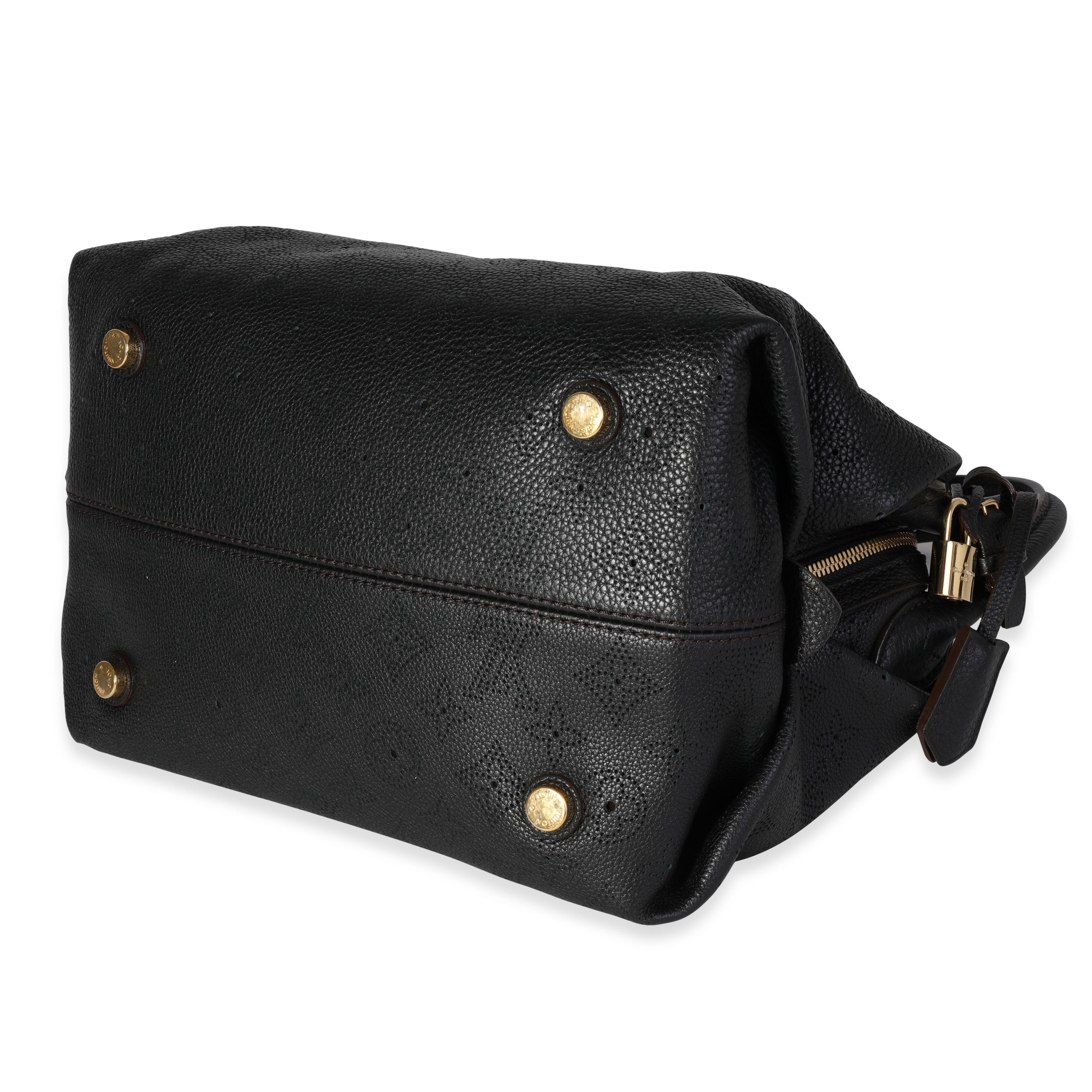 Louis Vuitton Louis Vuitton Black Mahina Leather Galatea PM