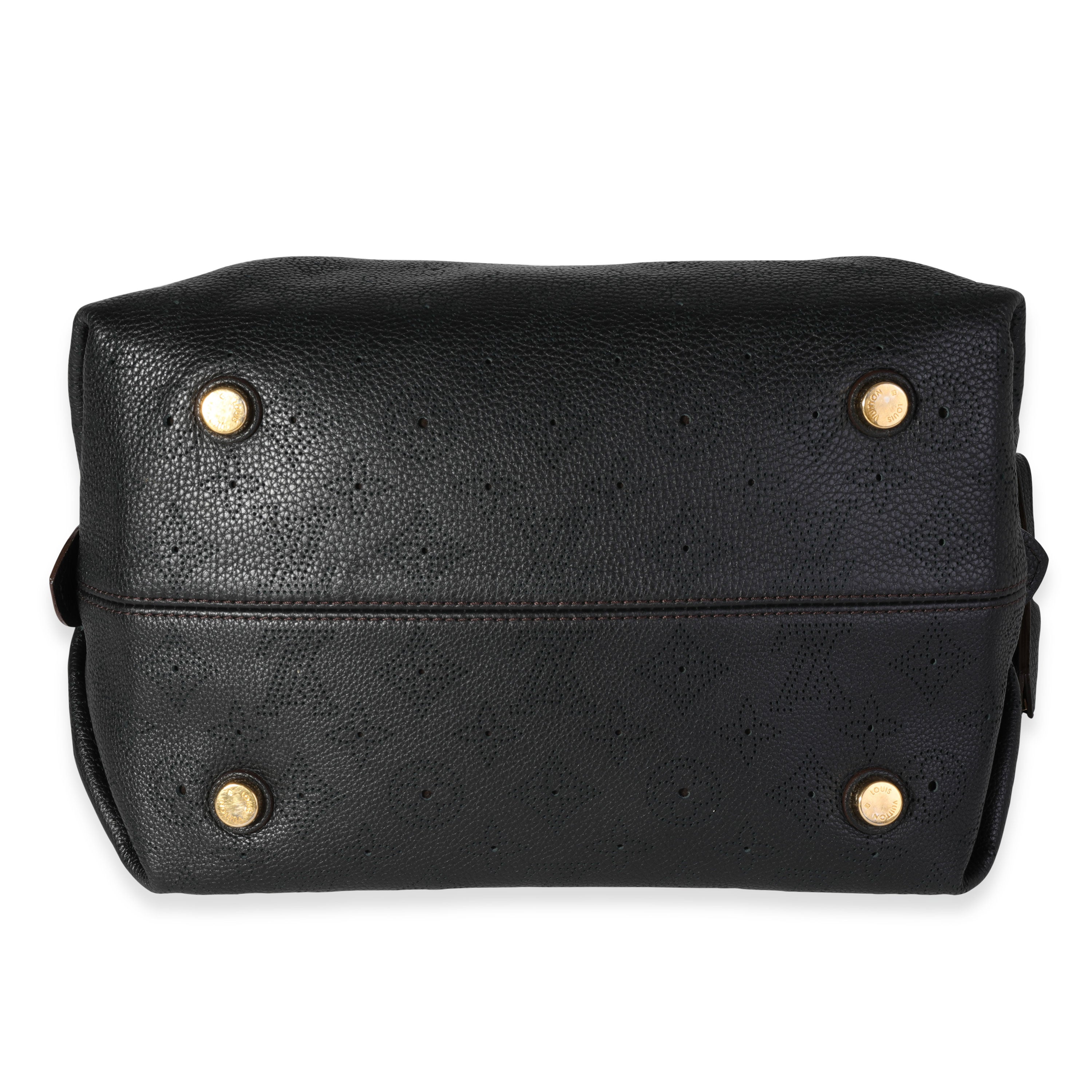 Louis Vuitton Louis Vuitton Black Mahina Leather Galatea PM