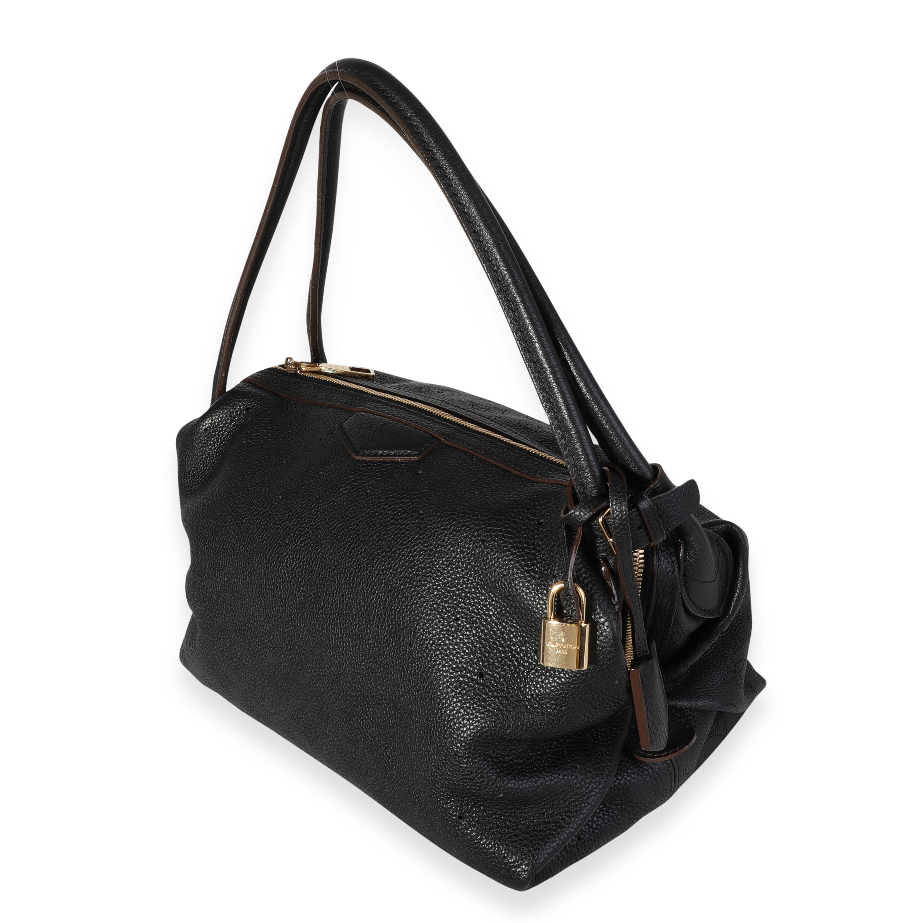 Louis Vuitton Louis Vuitton Black Mahina Leather Galatea PM