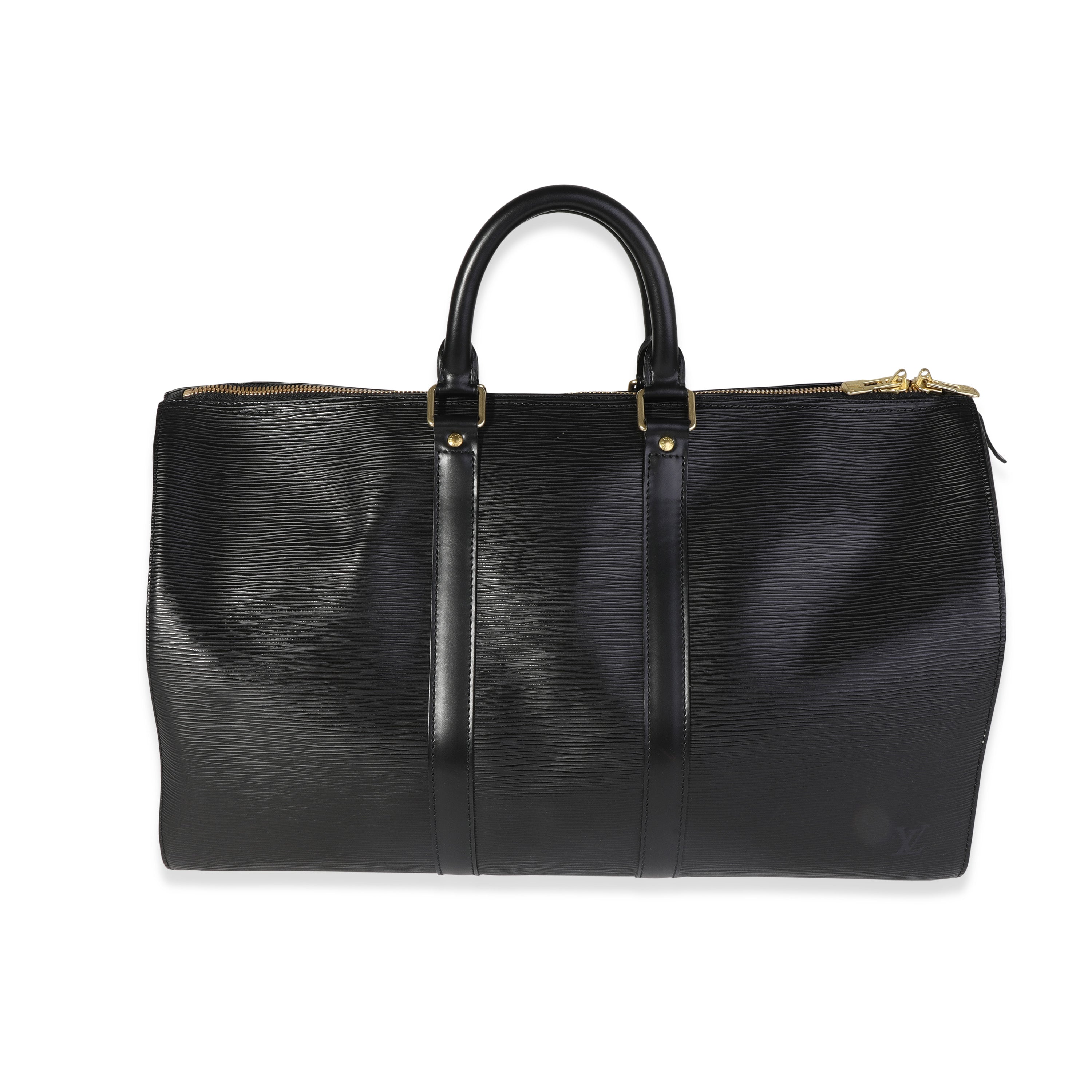 Louis Vuitton Louis Vuitton Black Epi Leather Keepall 45