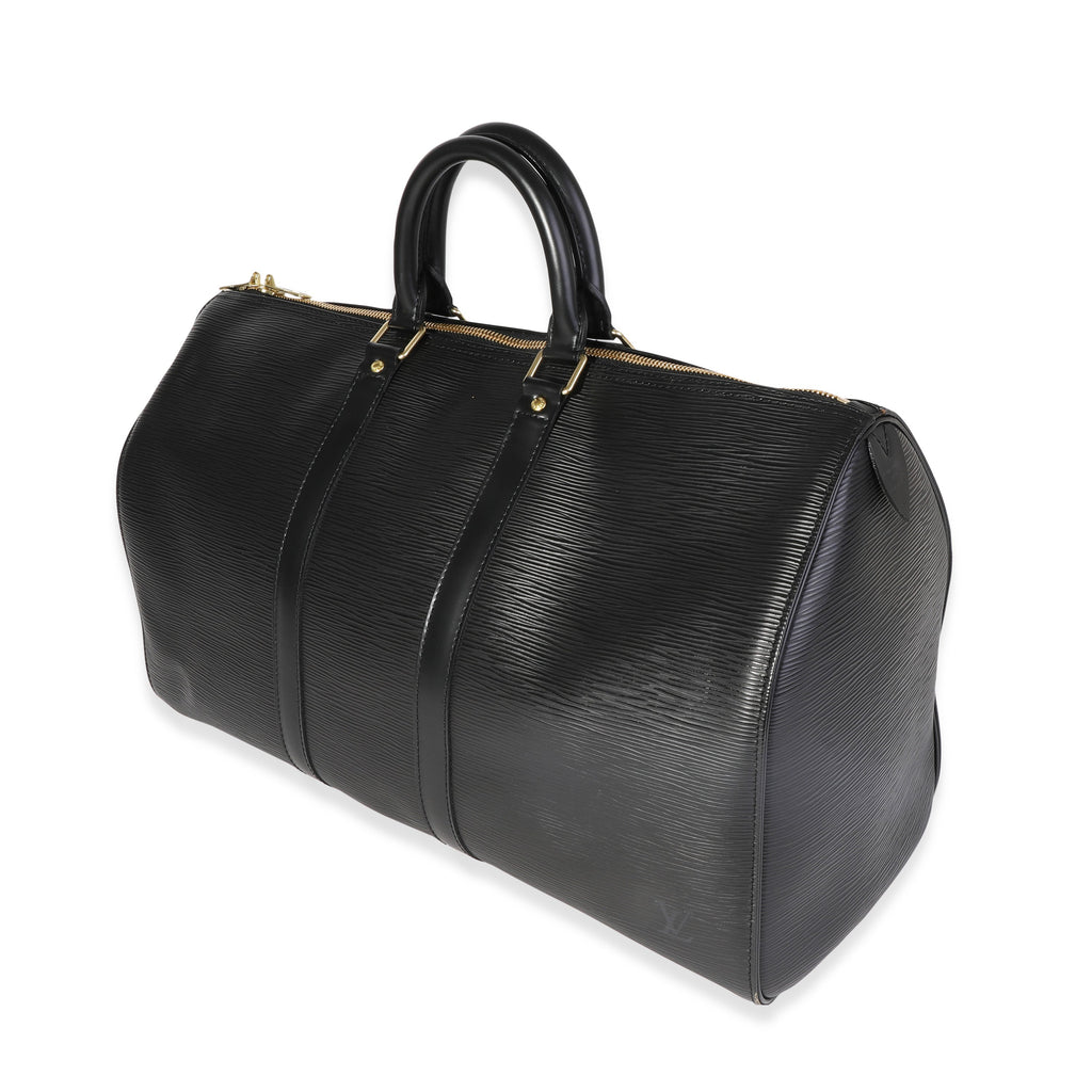 Louis Vuitton Louis Vuitton Black Epi Leather Keepall 45
