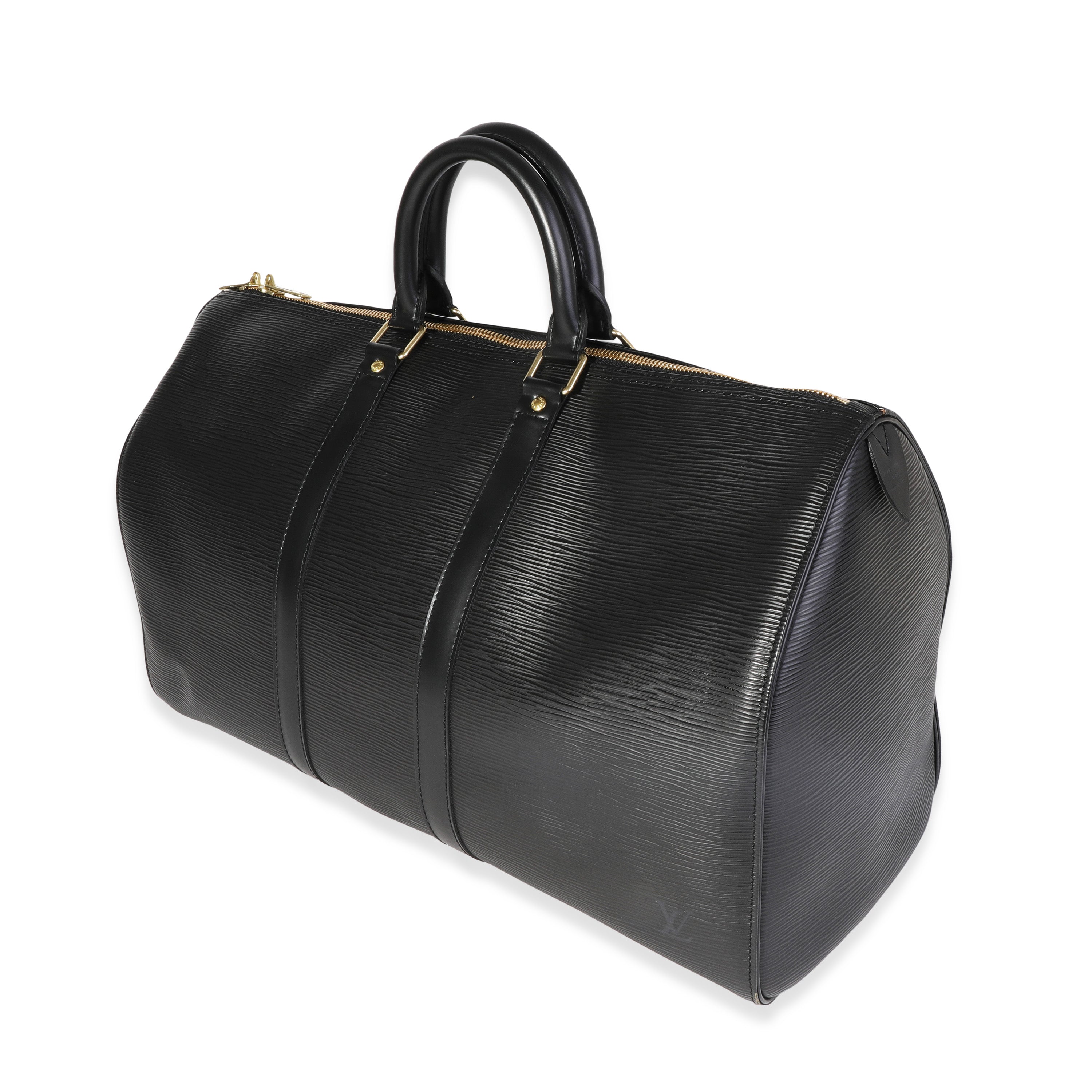Louis Vuitton Louis Vuitton Black Epi Leather Keepall 45
