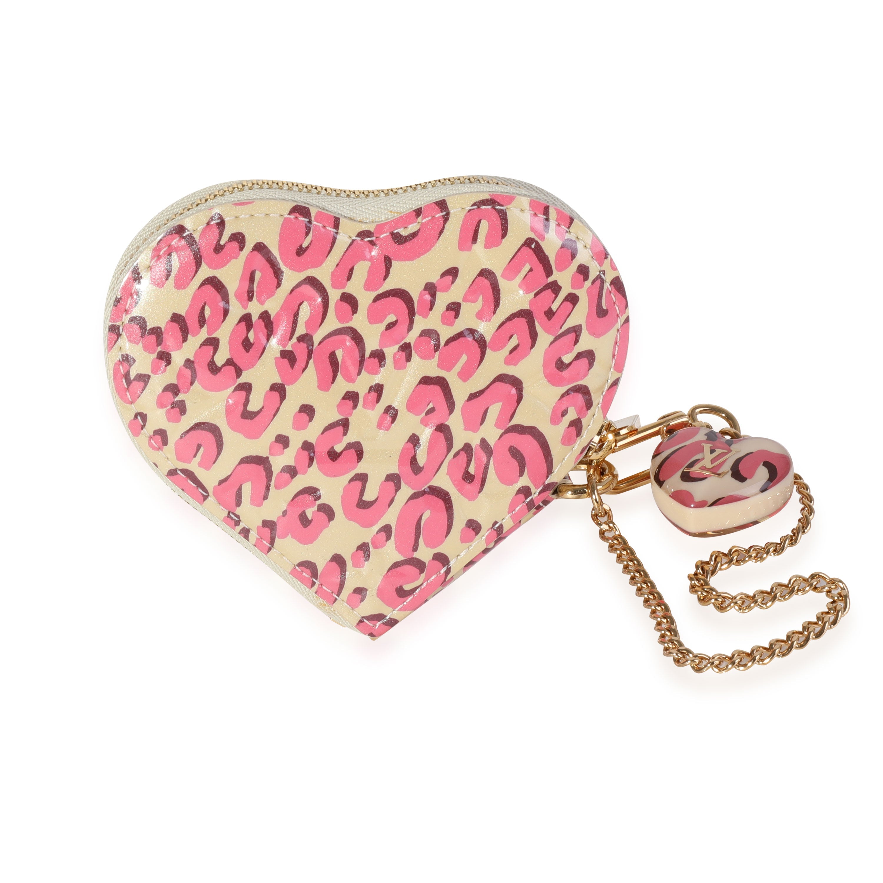Louis Vuitton Louis Vuitton x Stephen Sprouse Blanc Corail Leopard Vernis Heart Coin Purse