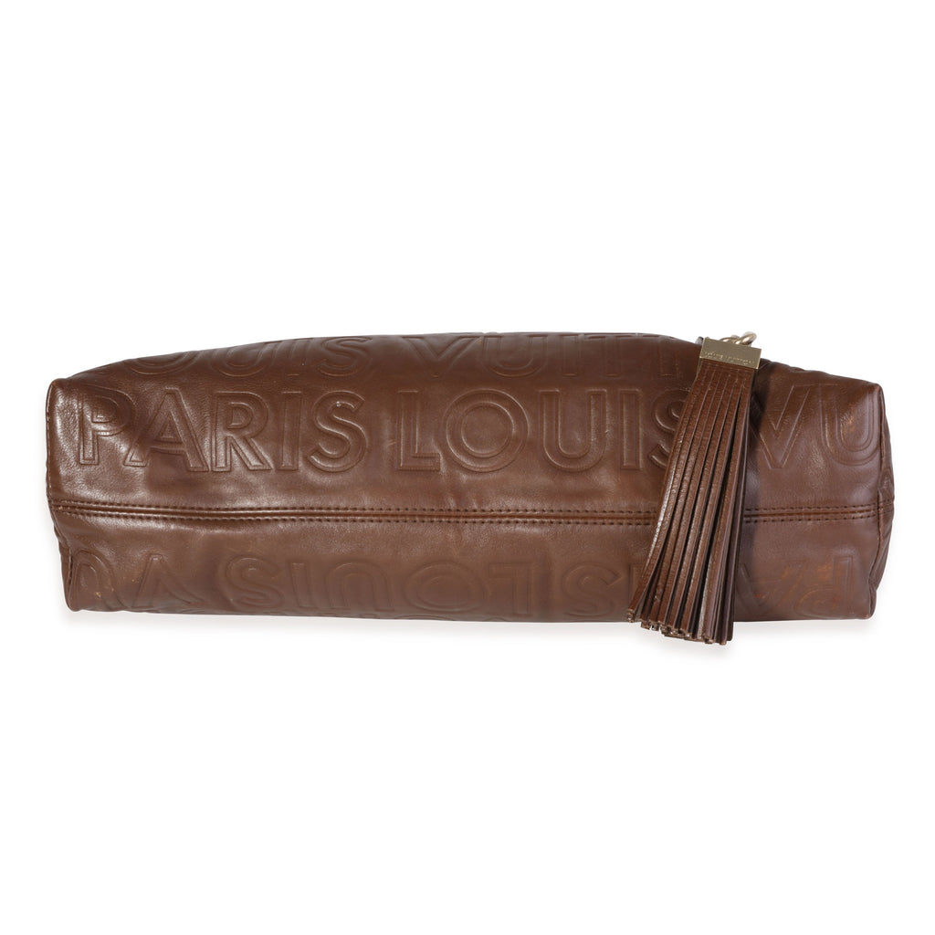 Louis Vuitton Louis Vuitton Limited Edition Brown Embossed Leather Paris Souple Wish Bag