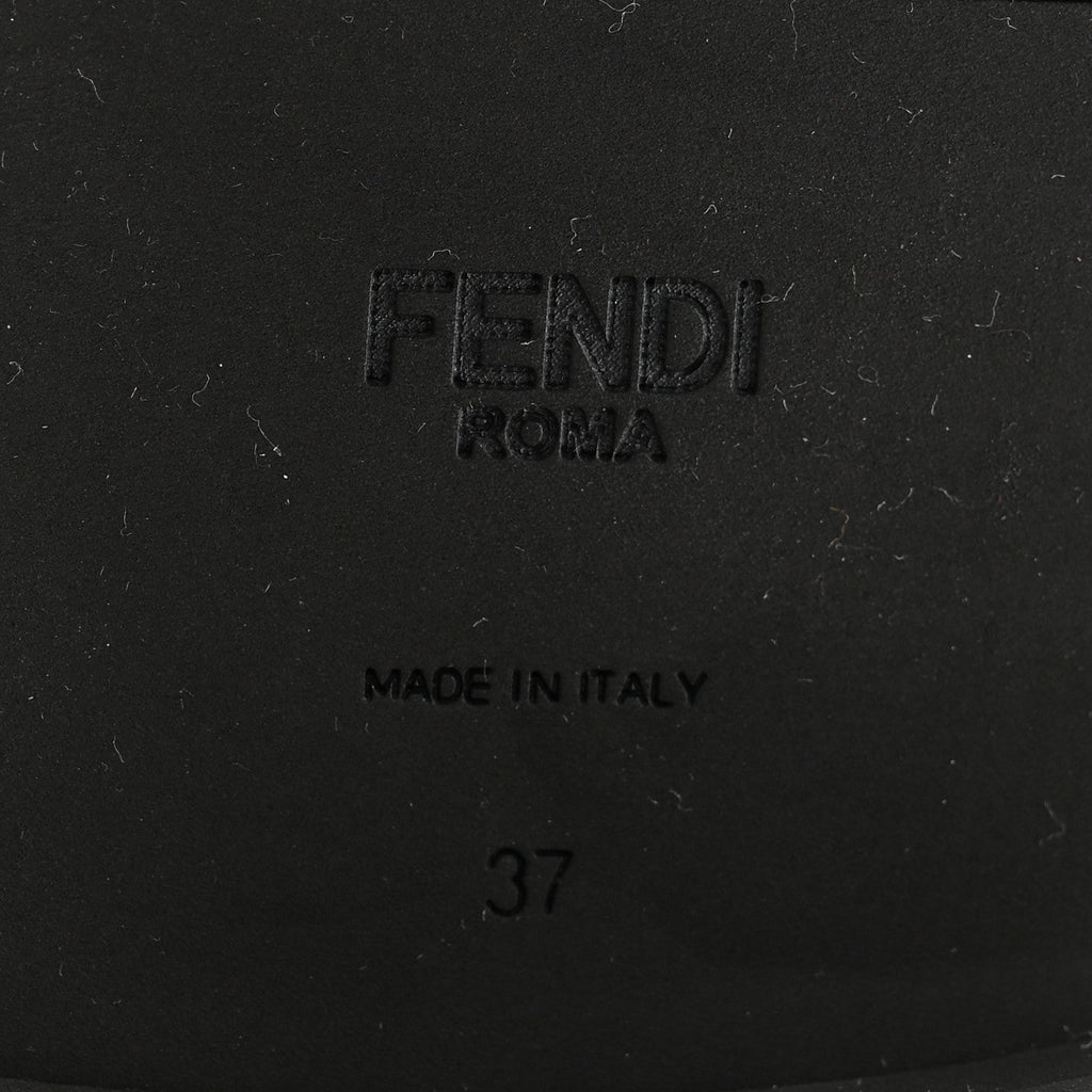 Fendi Calfskin Stretch Fabric Rockoko Biker Boots 37 Tobacco Black Marino