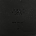 Fendi Calfskin Stretch Fabric Rockoko Biker Boots 37 Tobacco Black Marino