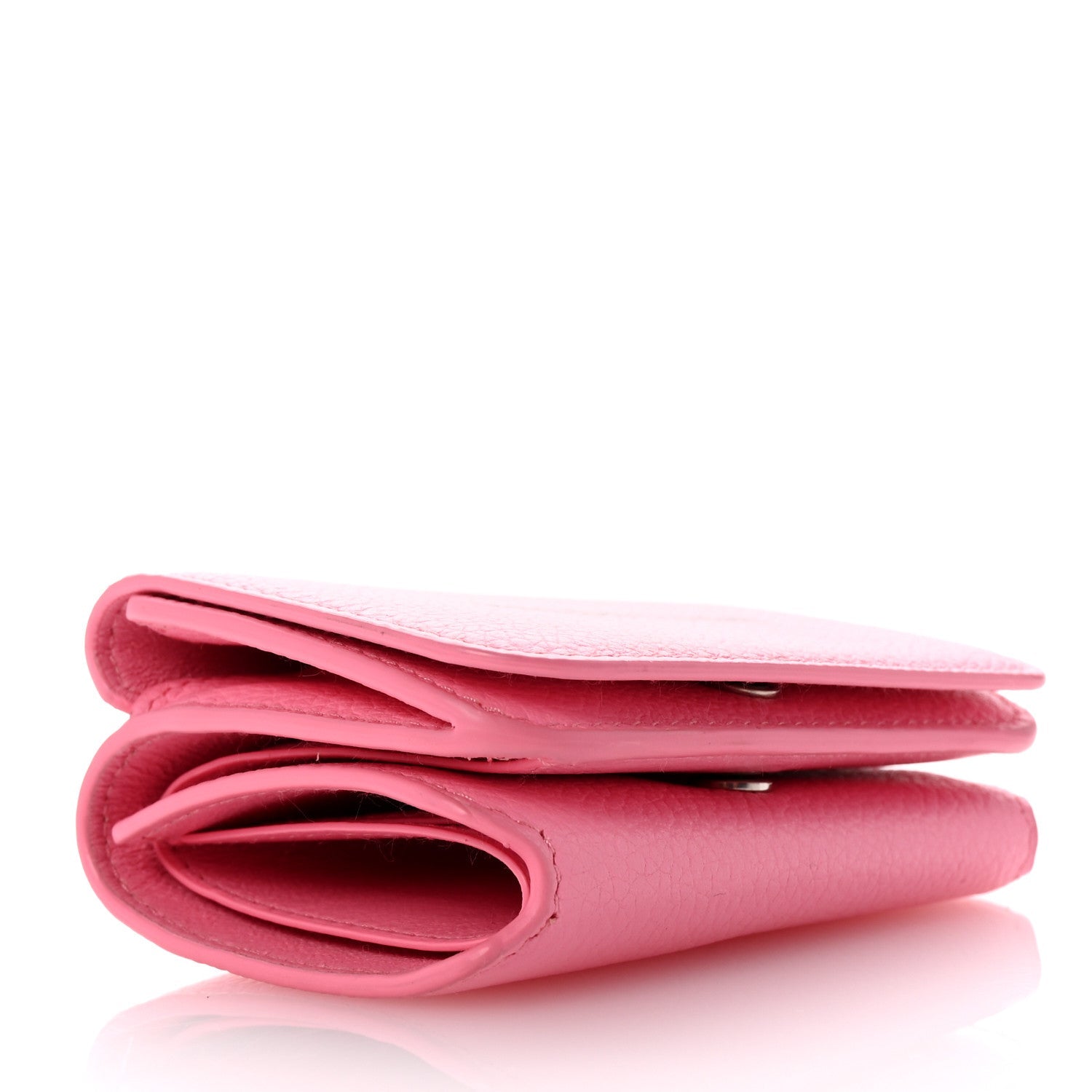 Balenciaga Calfskin Logo Everyday Mini Wallet Pink