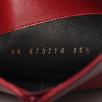 Saint Laurent Calfskin Knee High Skinny Boots 35.5 Opyum Red