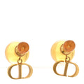 Christian Dior Metal Resin CD Tribales Earrings Translucent Yellow