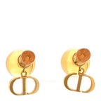 Christian Dior Metal Resin CD Tribales Earrings Translucent Yellow