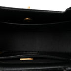 Chanel Shiny Aged Calfskin Quilted Nano Kelly Shopper Black