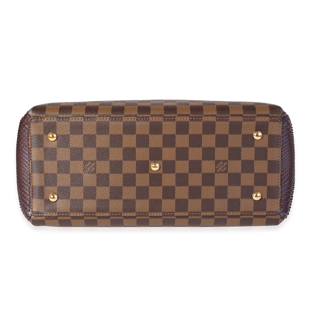 Louis Vuitton Damier Ebene & Purple Python Normandy Bag