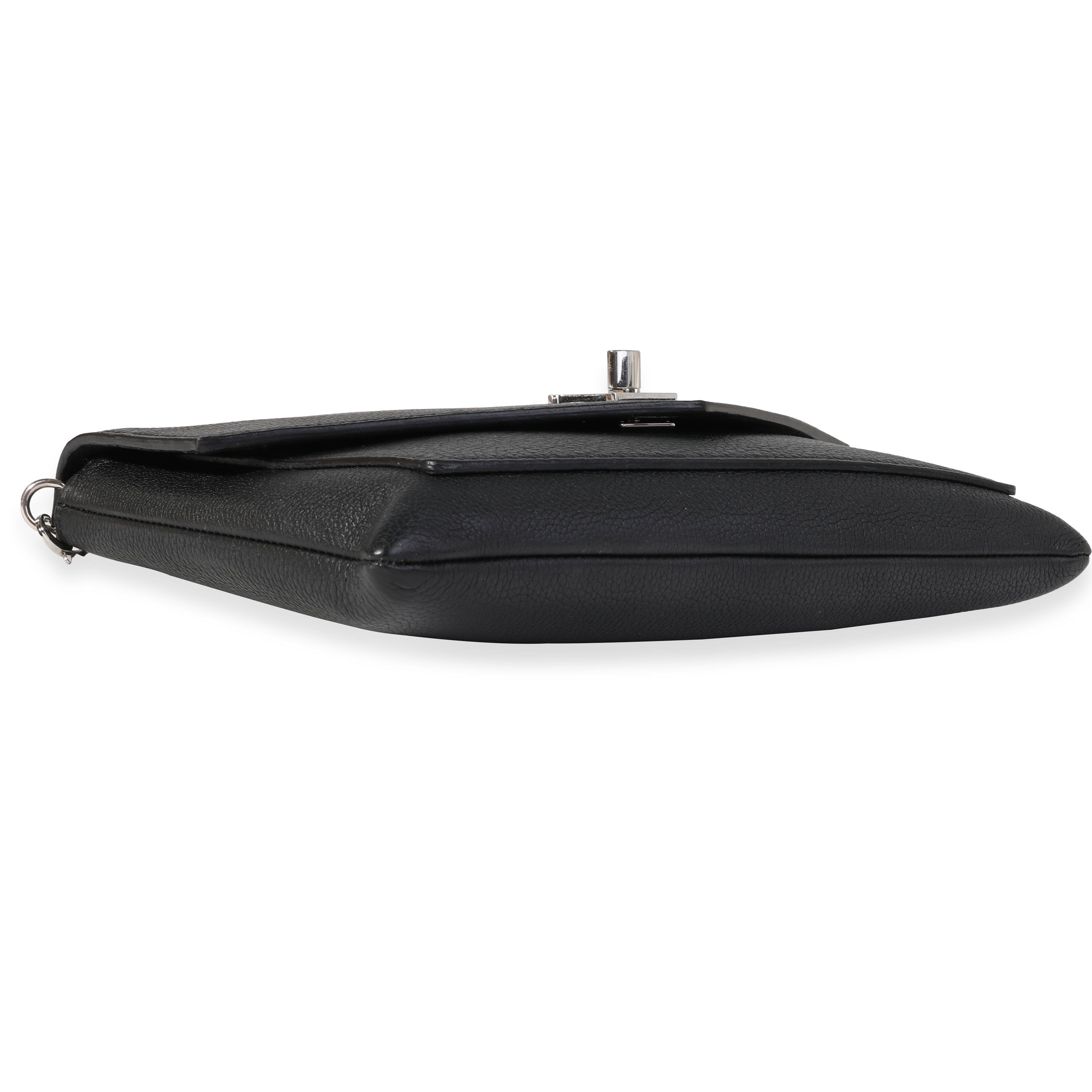 Louis Vuitton Louis Vuitton Black Calf Leather Lockme Chain Pochette