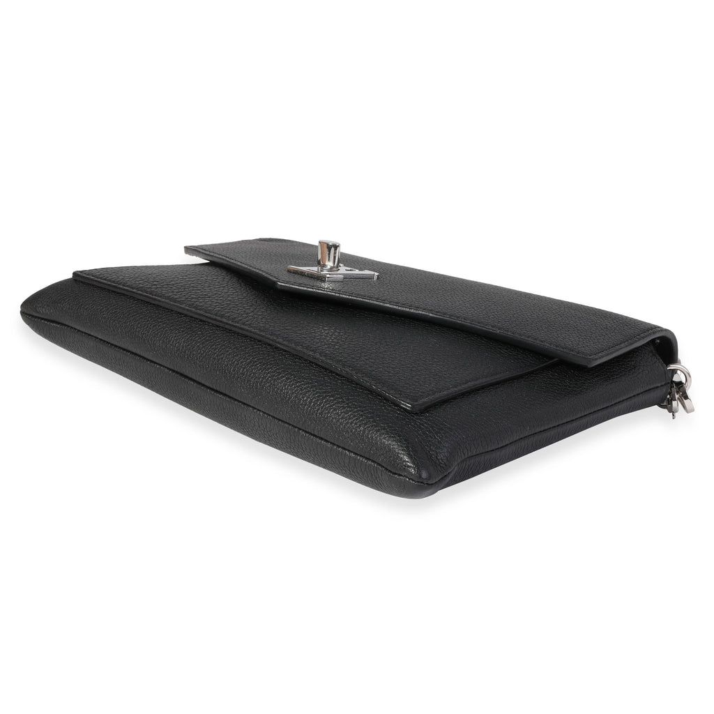 Louis Vuitton Louis Vuitton Black Calf Leather Lockme Chain Pochette