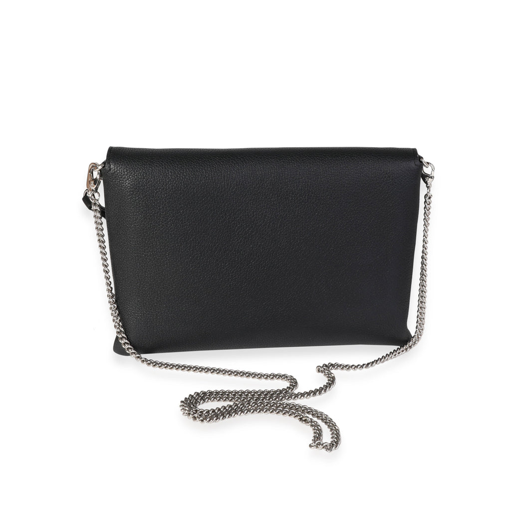 Louis Vuitton Louis Vuitton Black Calf Leather Lockme Chain Pochette