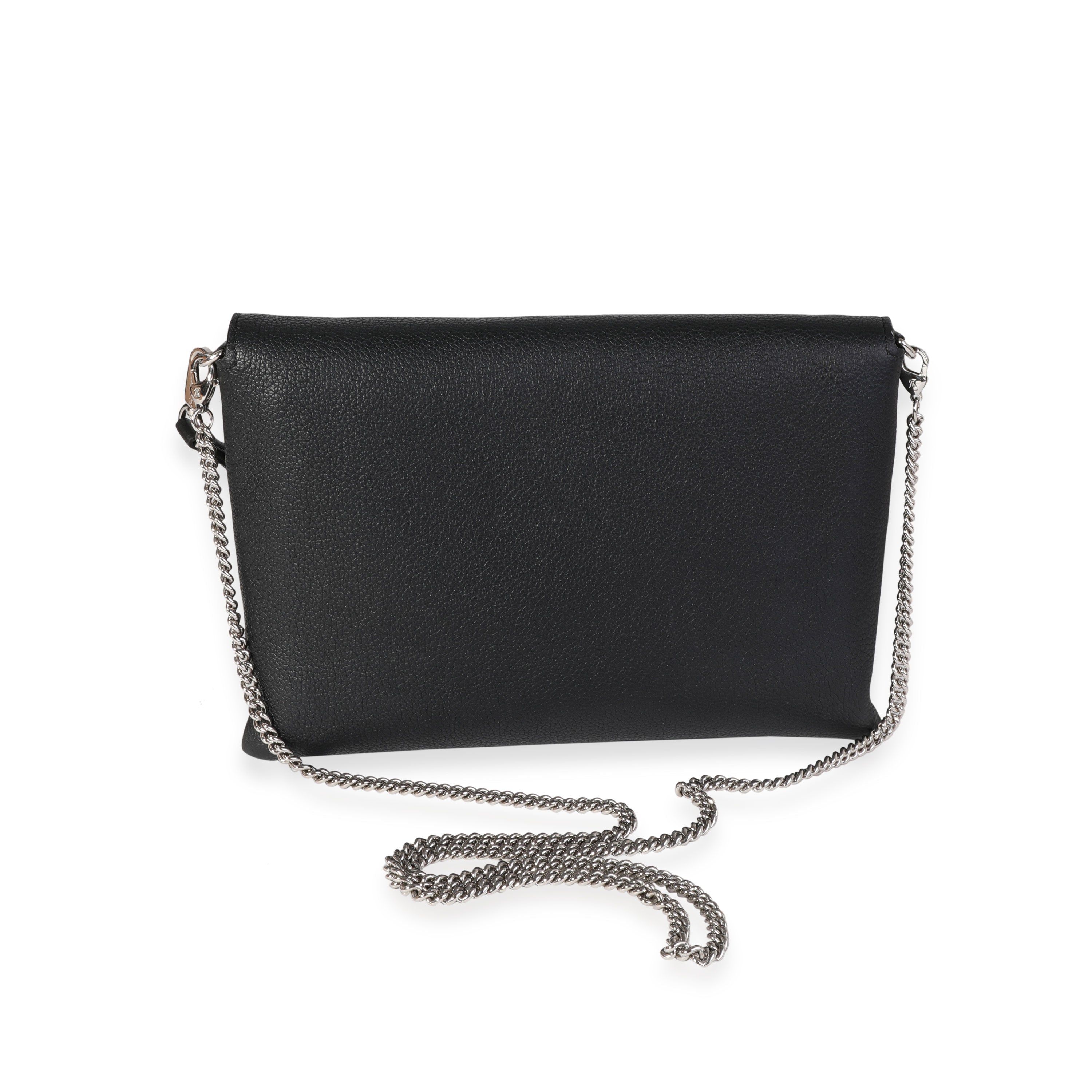 Louis Vuitton Louis Vuitton Black Calf Leather Lockme Chain Pochette