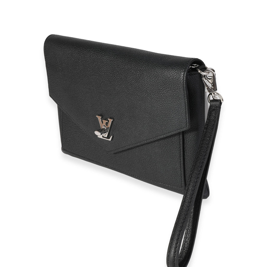 Louis Vuitton Louis Vuitton Black Calf Leather Lockme Chain Pochette