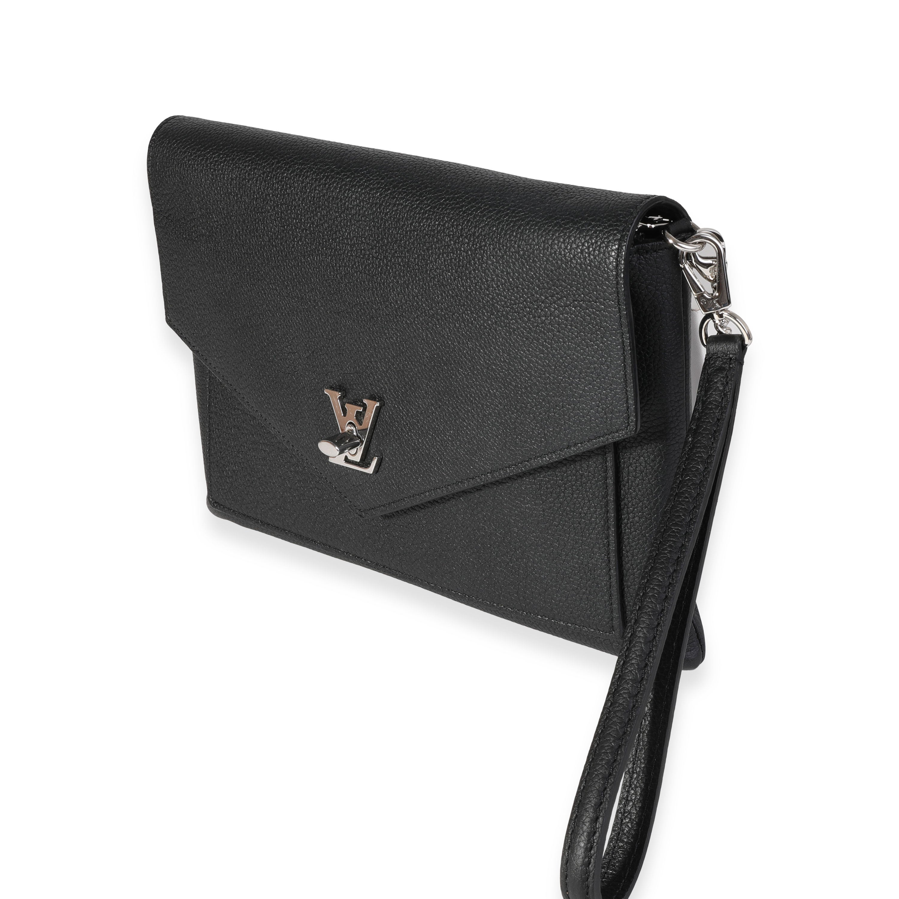 Louis Vuitton Louis Vuitton Black Calf Leather Lockme Chain Pochette