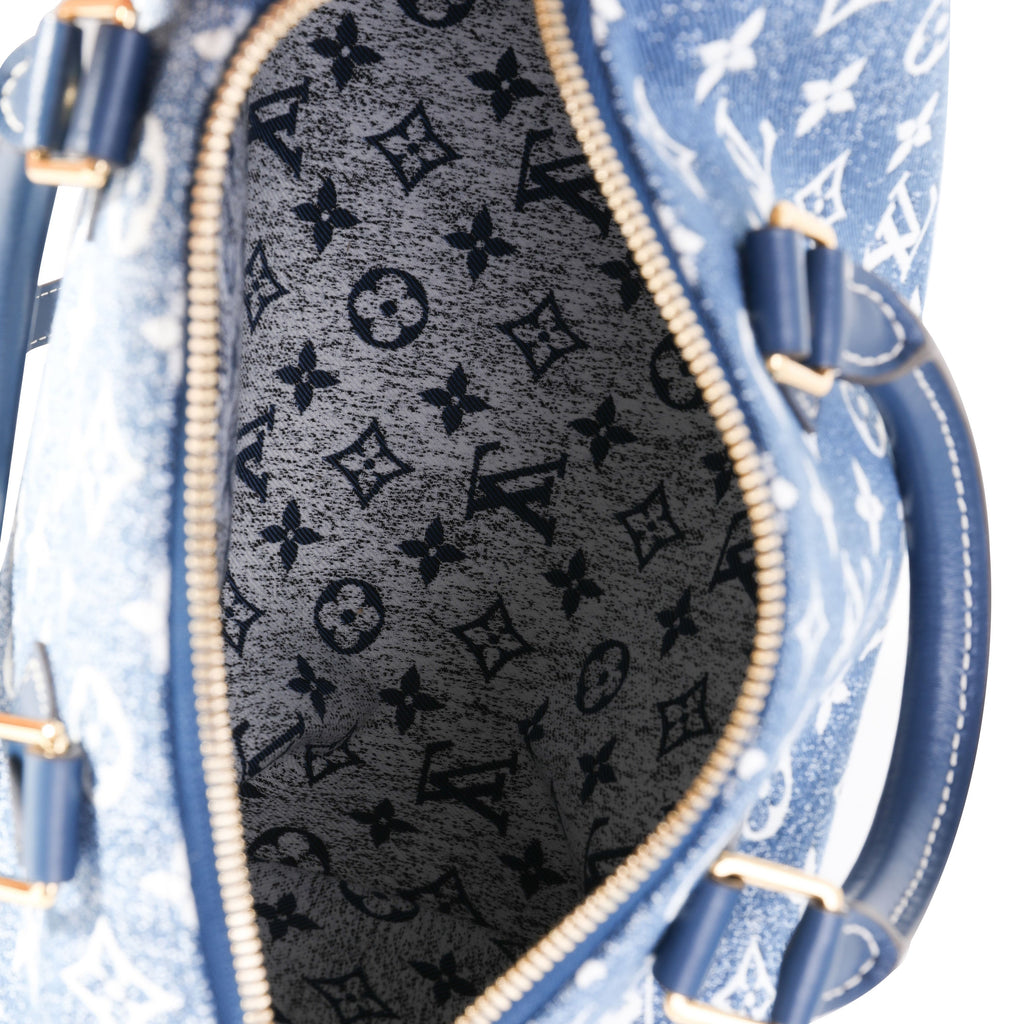 Louis Vuitton Louis Vuitton Blue Denim Jacquard Speedy Bandoulière 25