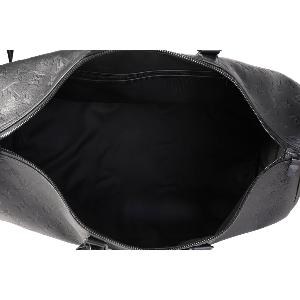 Louis Vuitton Louis Vuitton Black Monogram Shadow Leather Keepall Bandoulière 50
