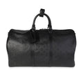 Louis Vuitton Louis Vuitton Black Monogram Shadow Leather Keepall Bandoulière 50