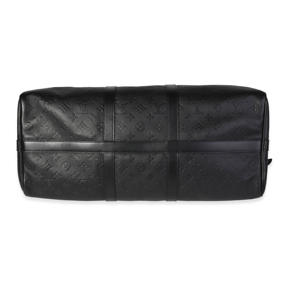 Louis Vuitton Louis Vuitton Black Monogram Shadow Leather Keepall Bandoulière 50